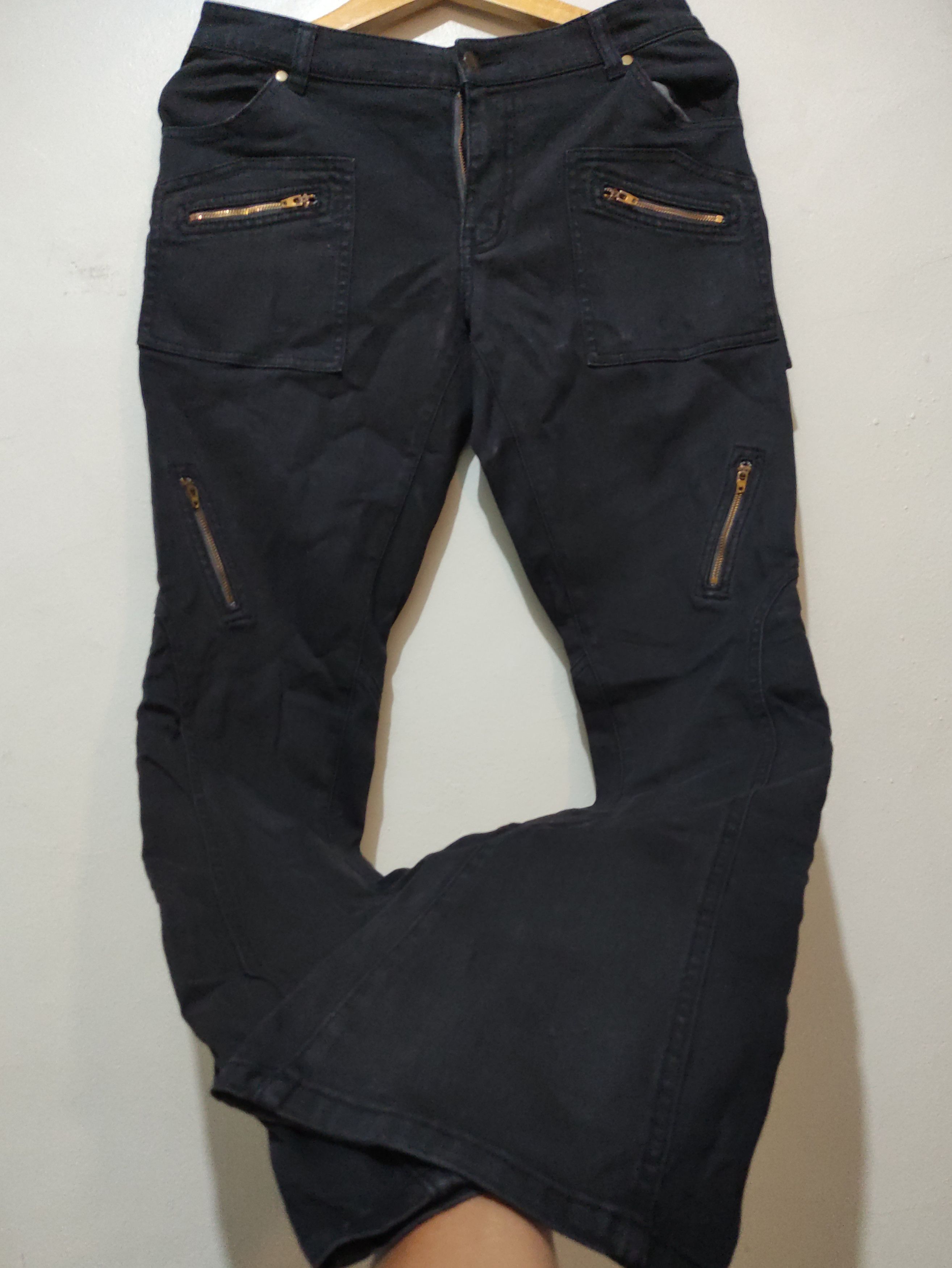 Tornado Mart BACK RUSH Black Japaneese lgb style lace up flare jeans Size US 32 / EU 48 - 8 Thumbnail