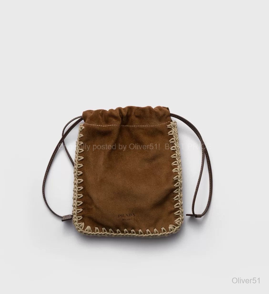 Prada Prada 26SS Cocoa Brown Velvet Leather UUUU6/2610 Size ONE SIZE - 1 Thumbnail