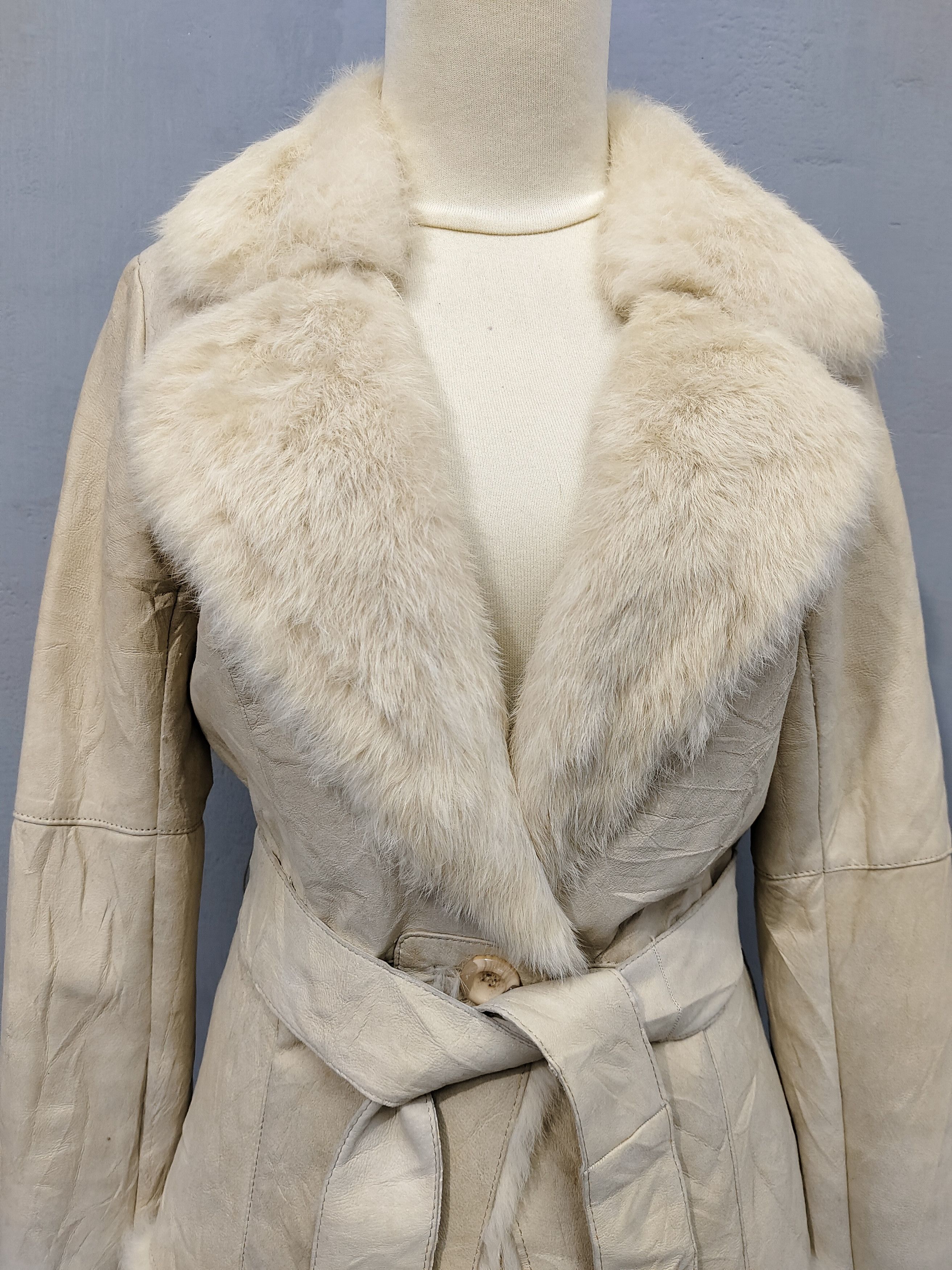 Japanese Brand 2000s Au Petit Matin🇯🇵 Boutique Belted Rabbit Fur Leather Size M / US 6-8 / IT 42-44 - 4 Thumbnail