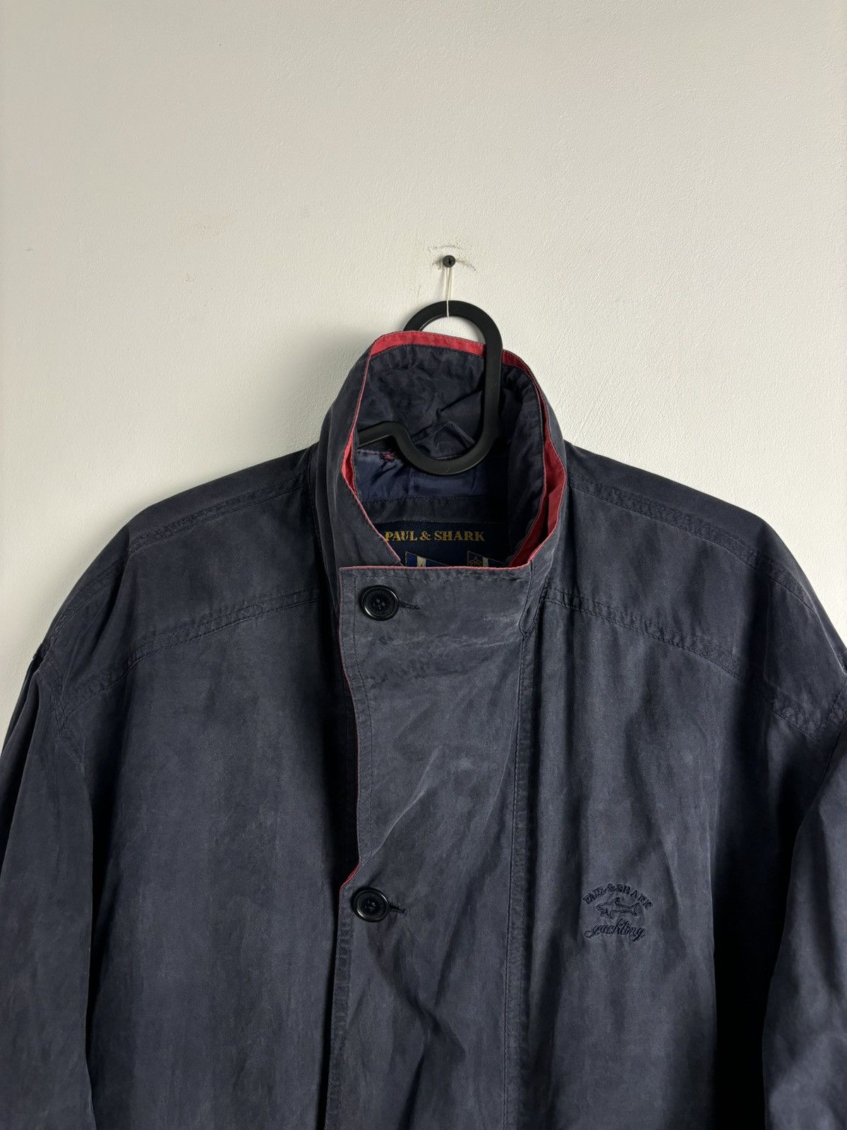 Japanese Brand × Paul & Shark × Vintage Vintage 80s Paul Shark Silk Windstopper Navy Coat Size US M / EU 48-50 / 2 - 2 Thumbnail