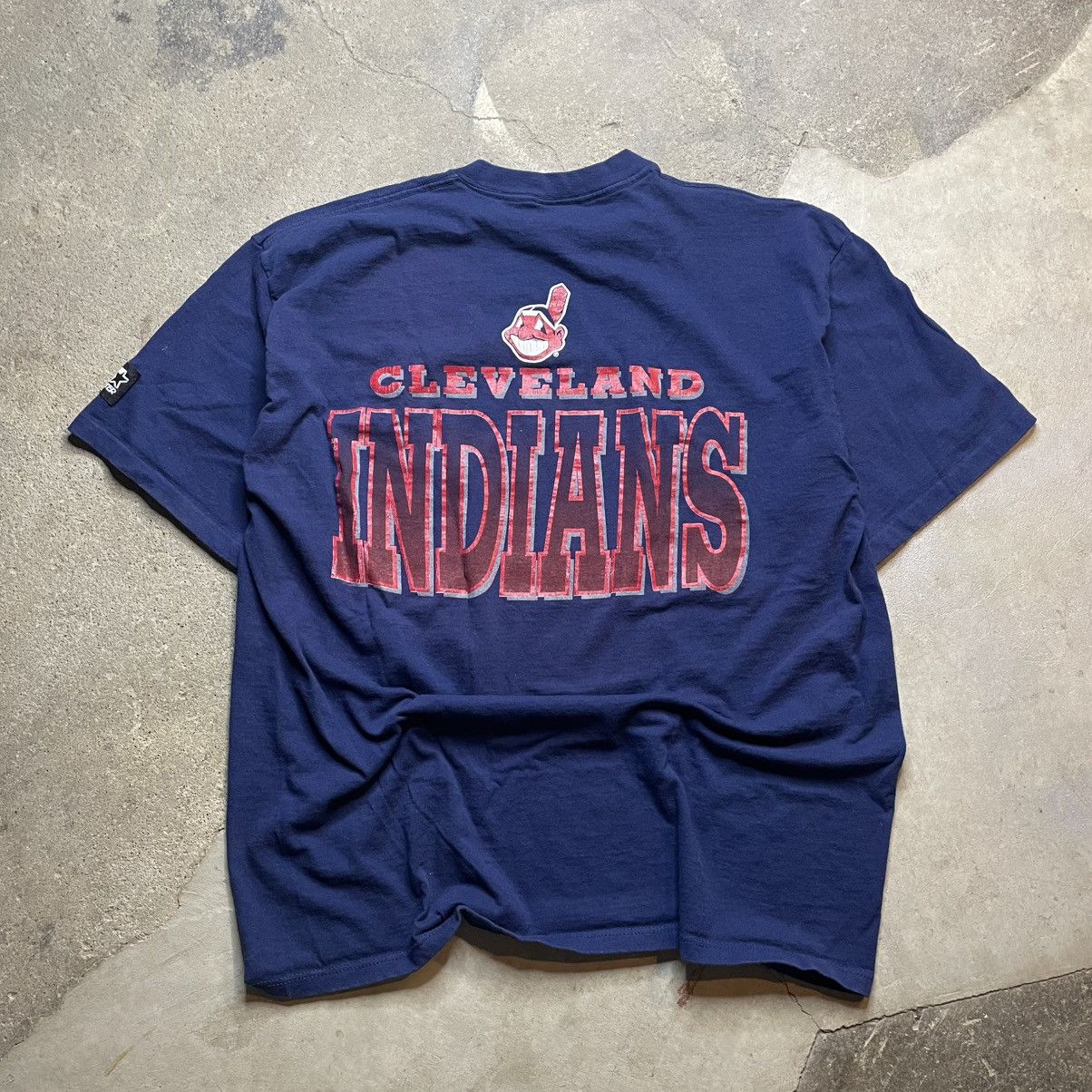 Starter Vintage 90's Starter Cleveland Indians Big Logo Double Sided Size US XL / EU 56 / 4 - 3 Thumbnail