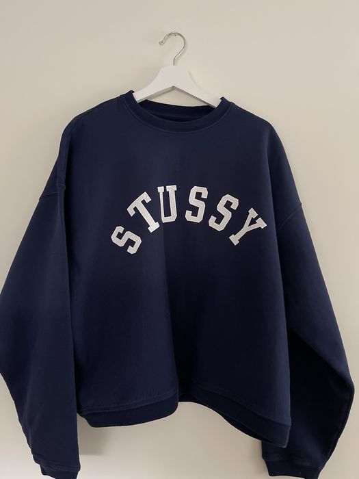 Stussy SUN FADED OVERSIZED CREW - NAVY | Grailed