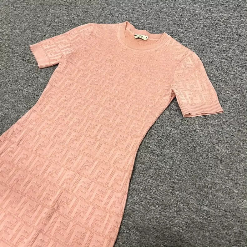 Fendi Fendi Knitted Dress with Double F Print Size US 38 / EU 54 - 3 Thumbnail