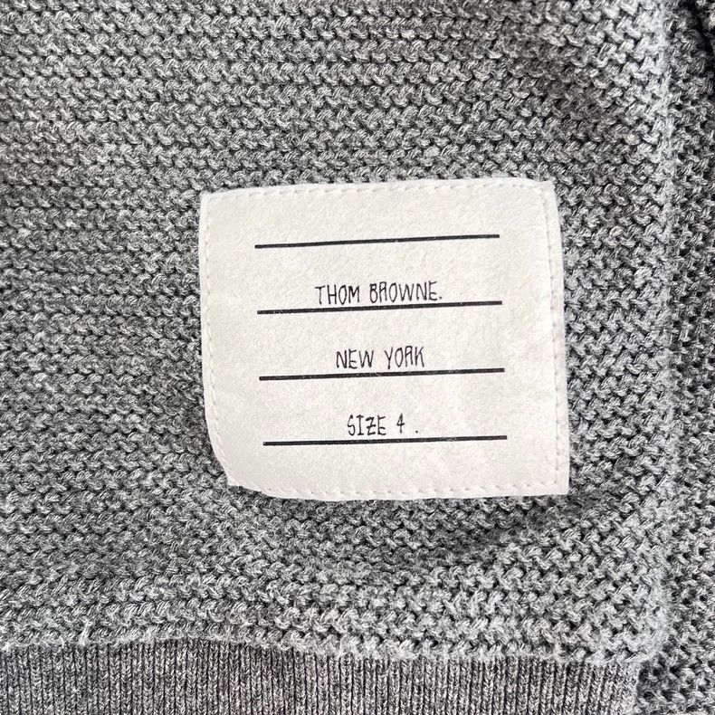 Thom Browne Thom Browne Gray striped knit sweater Size US XL / EU 56 / 4 - 4 Thumbnail