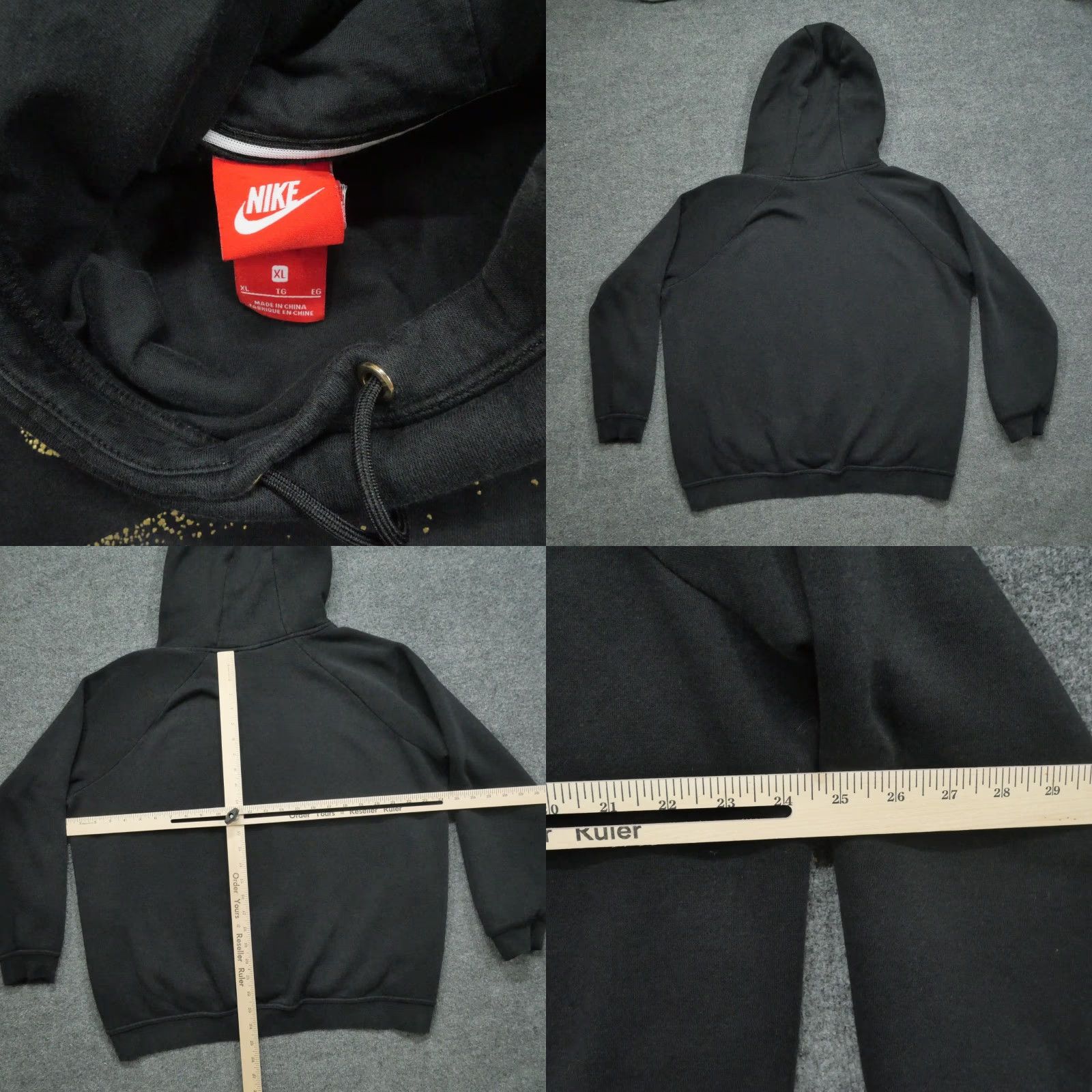 Nike Nike Hoodie Mens XL Black Pullover graphic? Stencil Gold logo Dom? Size US XL / EU 56 / 4 - 8 Thumbnail