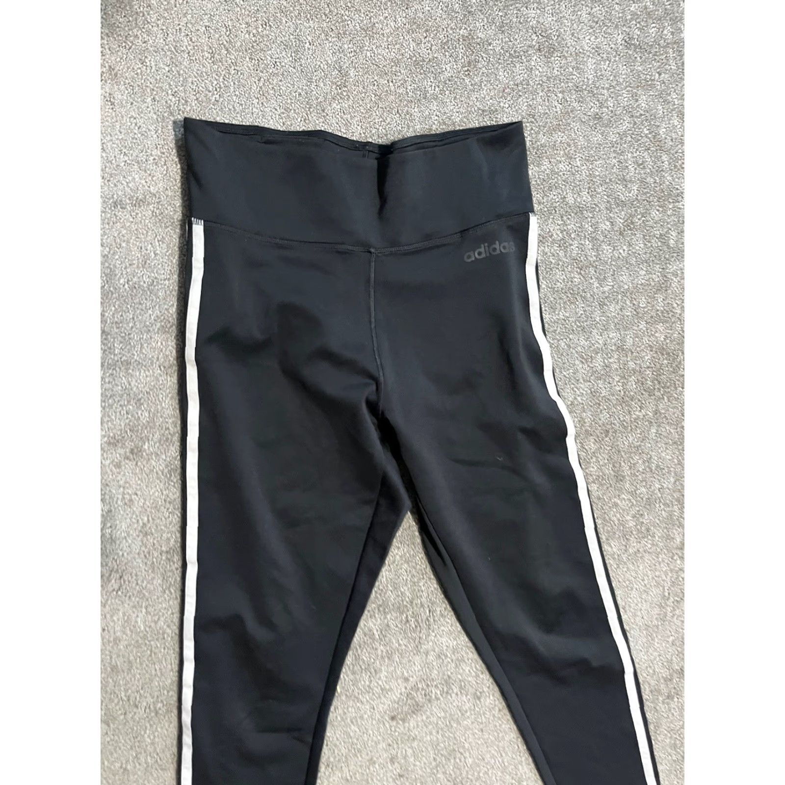 Adidas Adidas Stripe Tight Leggings Womens Black Pull On Stretch Pants M Size 32" / US 10 / IT 46 - 2 Thumbnail