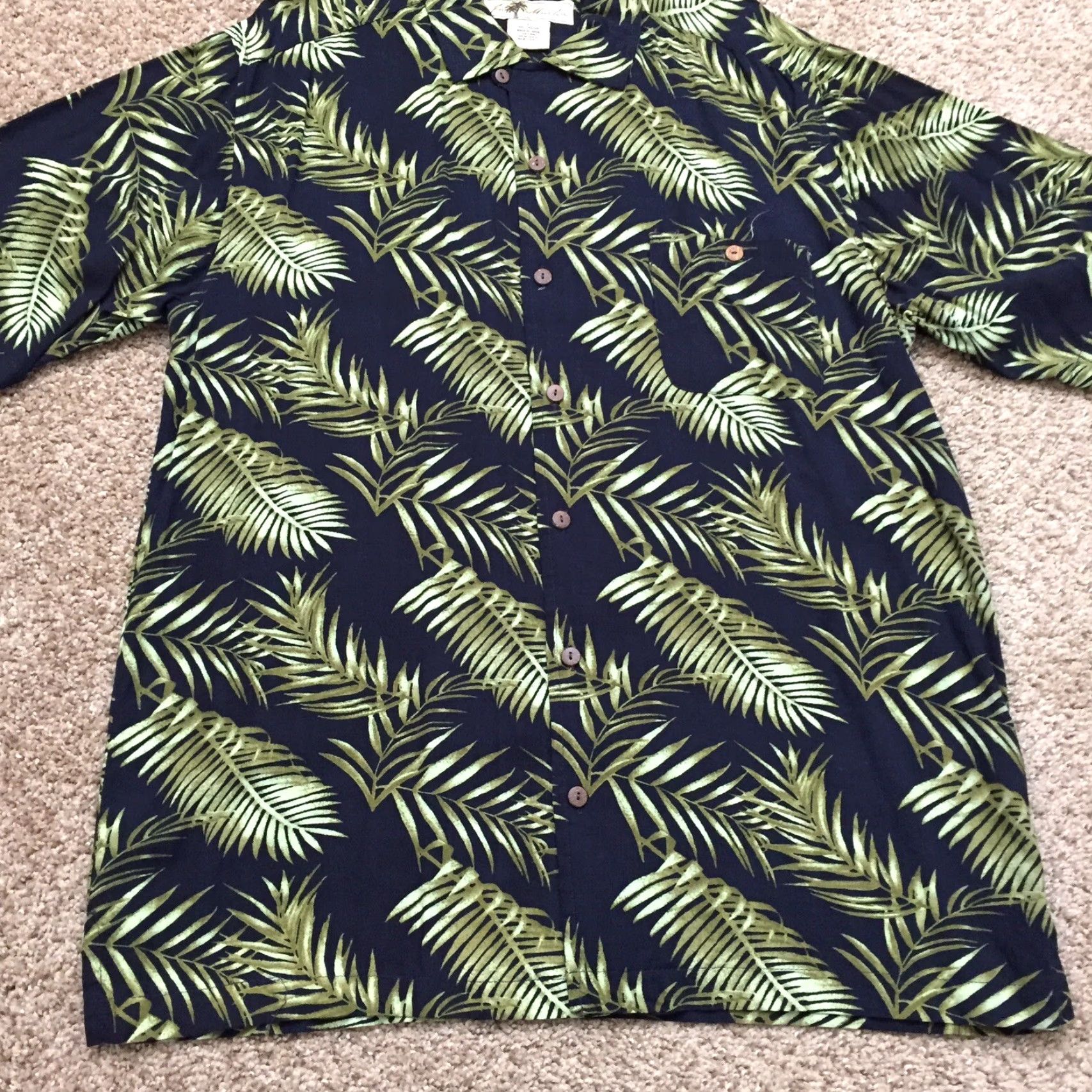 Vintage Joe Marlin Shirt Mens Large Black Floral Short Sleeve Button Up Size US L / EU 52-54 / 3 - 5 Thumbnail