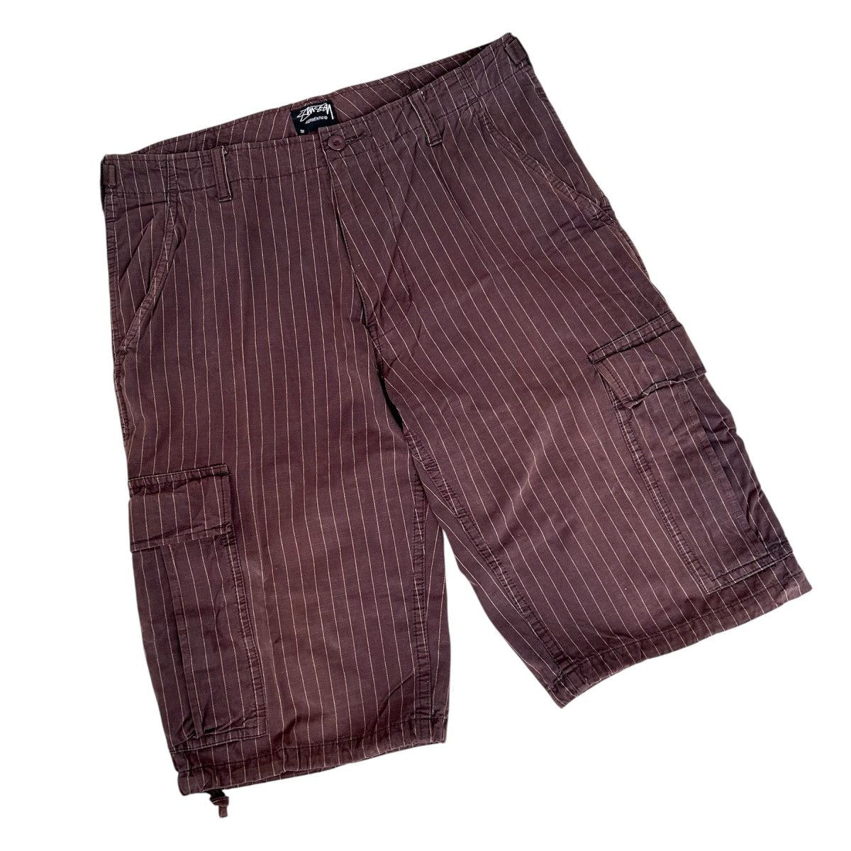 Stussy Vintage Shortpants Cargo Stussy Stripe Size US 33 - 3 Thumbnail