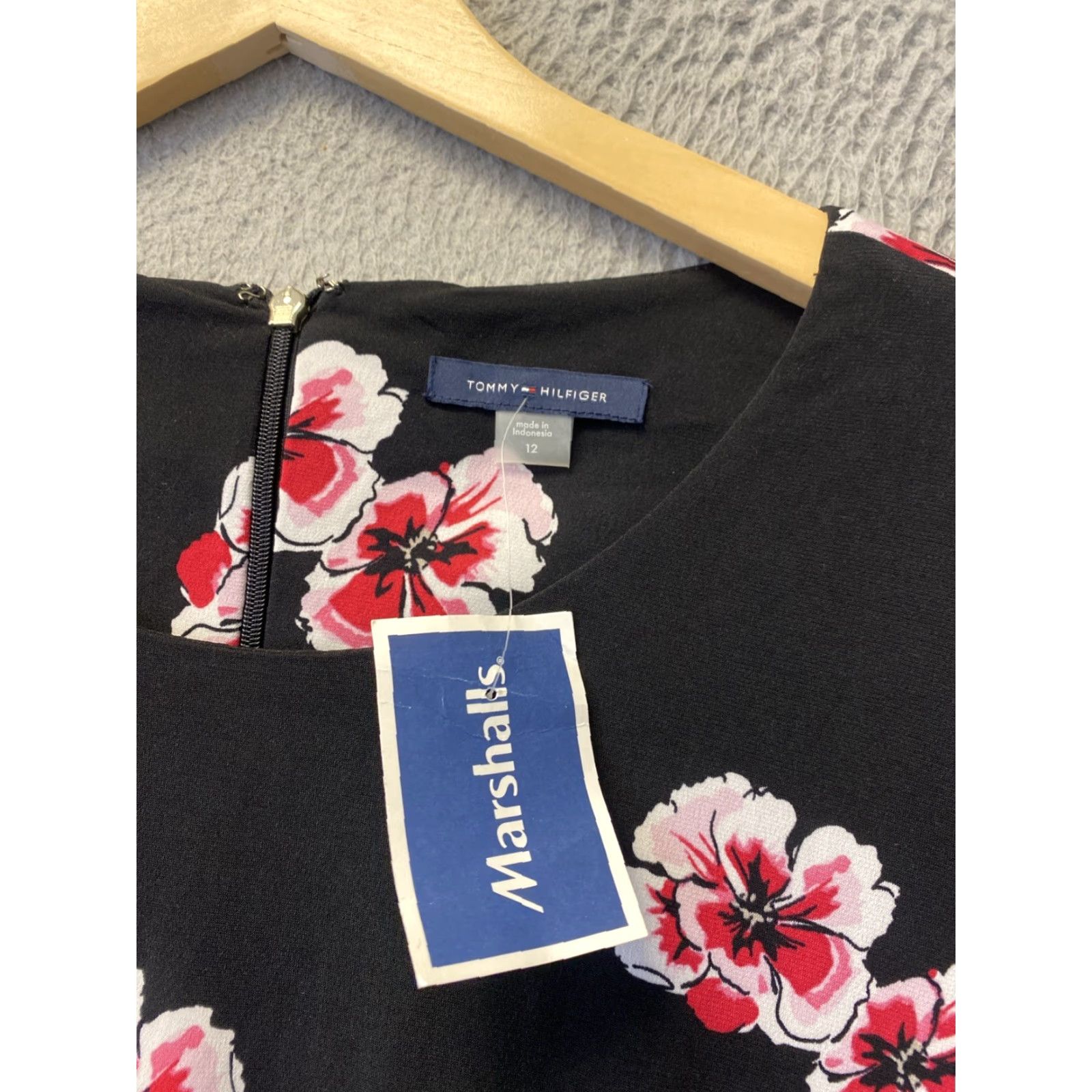 Tommy Hilfiger TOMMY HILFIGER Womens Floral Dress Size 12 Black Knee Length NWT Size XL / US 12-14 / IT 48-50 - 4 Thumbnail