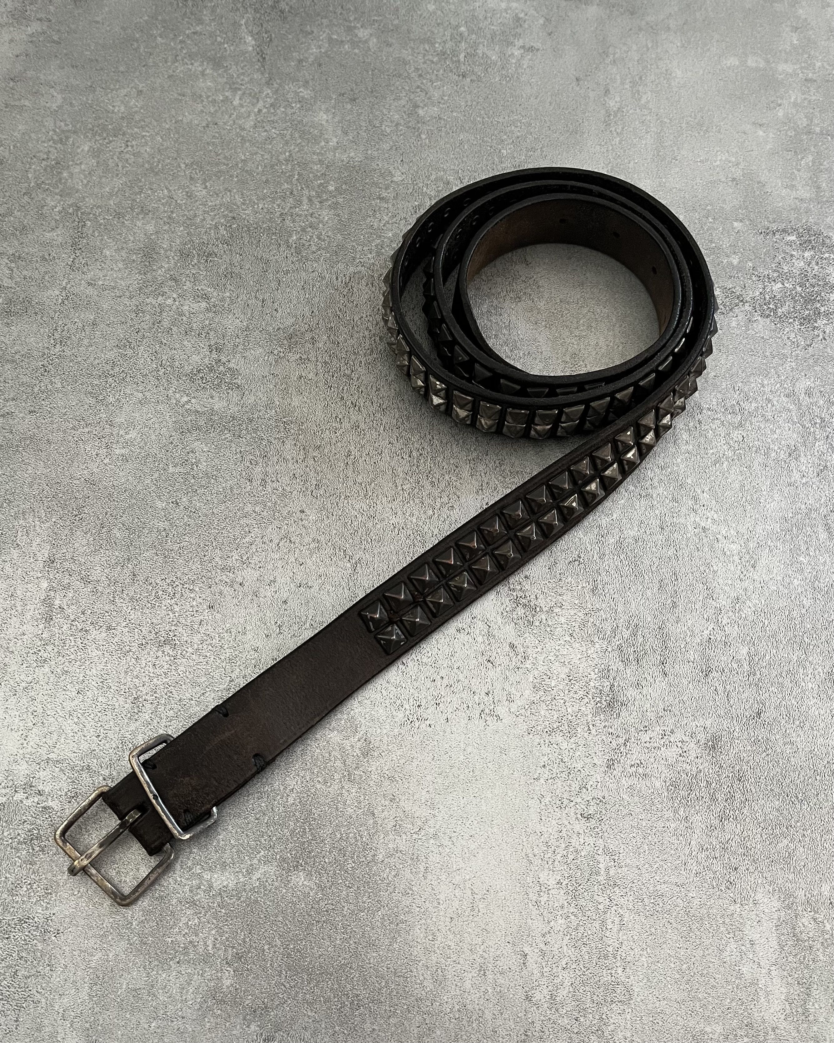 image of Archival Clothing x Dsquared2 Combat Retro Leather Belt in Brown, Men's