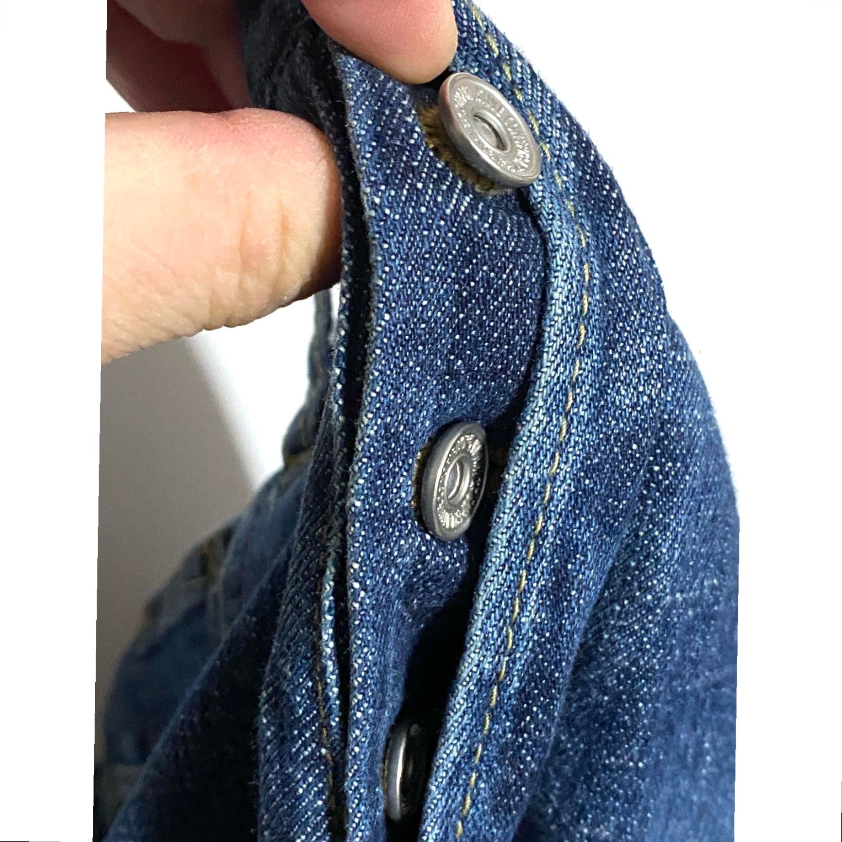 WeSC WESC Jeans Button Fly Dark Wash Straight Leg Mens 36x31 Normcore Capsule Casual Denim 5-Pocket Design White? Size US 36 / EU 52 - 5 Thumbnail