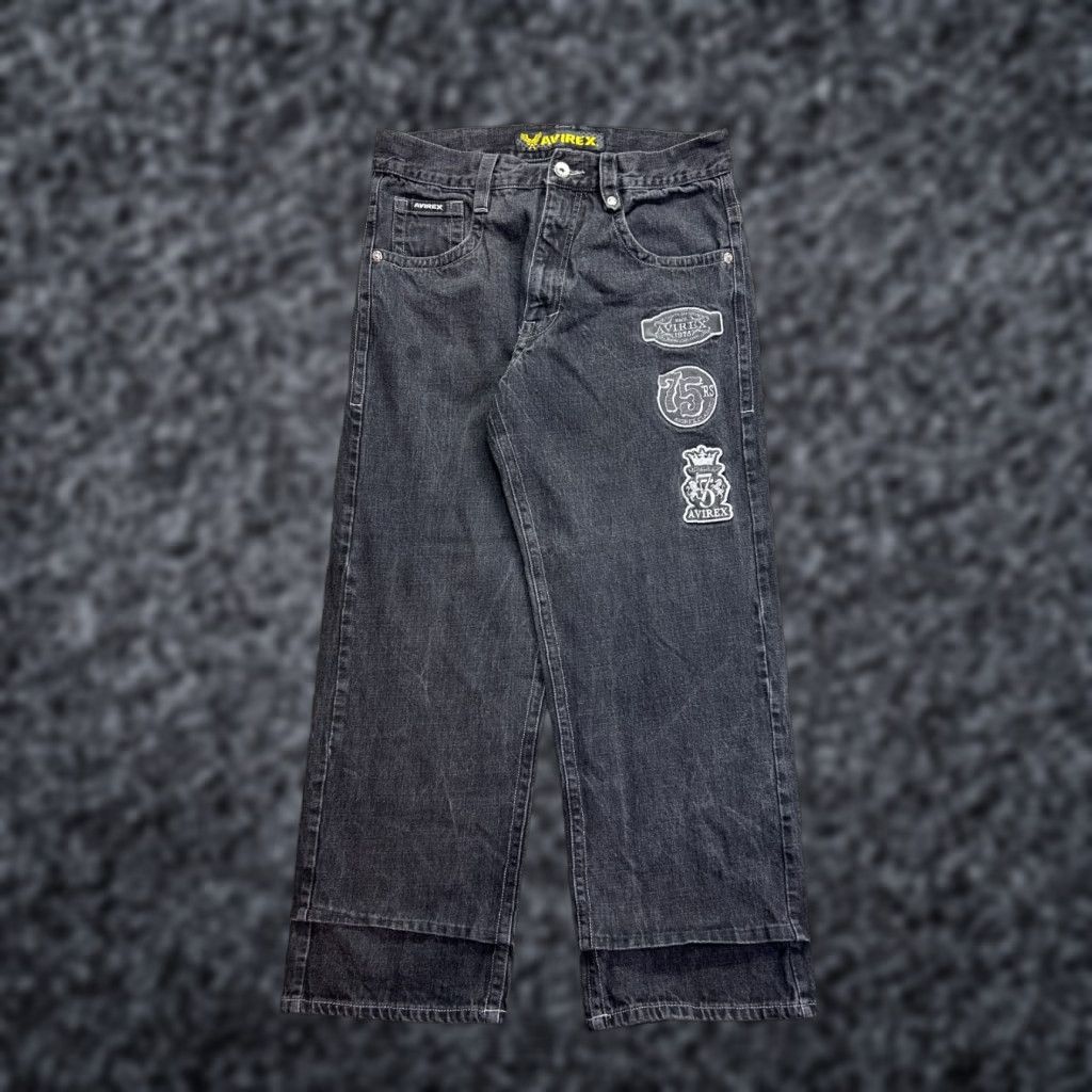 Avirex VINTAGE Avirex Jeans Mens 34x32 Baggy Black Embroidered Y2K 90s Skate RARE READ Size US 34 / EU 50 - 1 Thumbnail