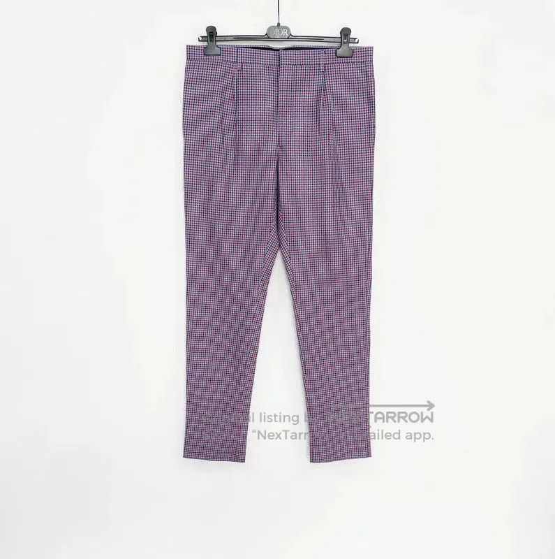 Prada Prada XL Purple Wool Checkered Trousers. Size US 44 / EU 60 - 1 Thumbnail