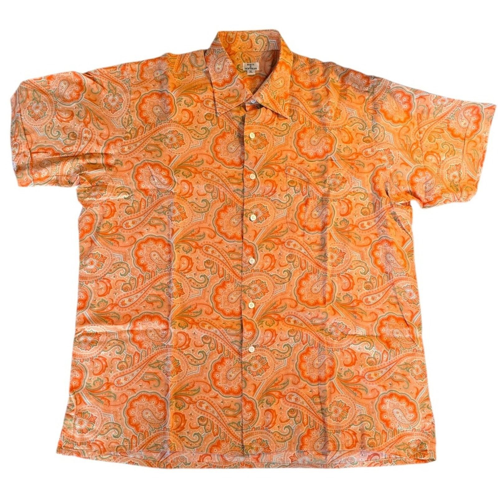Maus & Hoffman Vintage Maus & Hoffman Orange Cabana Palm Beach Shirt XL Size US XL / EU 56 / 4 - 14 Thumbnail