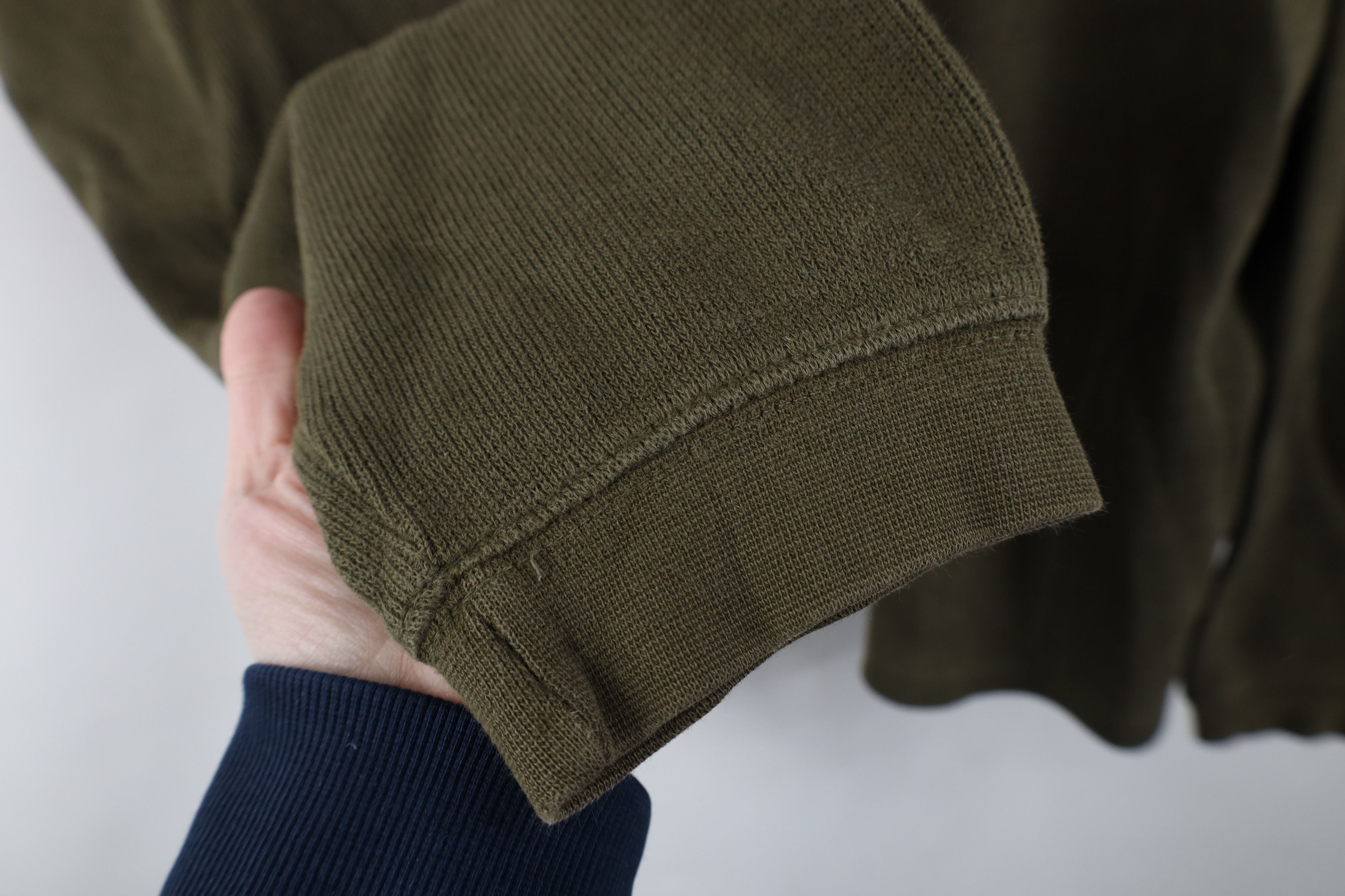 Vintage Vintage 90s Streetwear Heavy Ribbed Knit Long Sleeve Polo Size US XXL / EU 58 / 5 - 9 Thumbnail