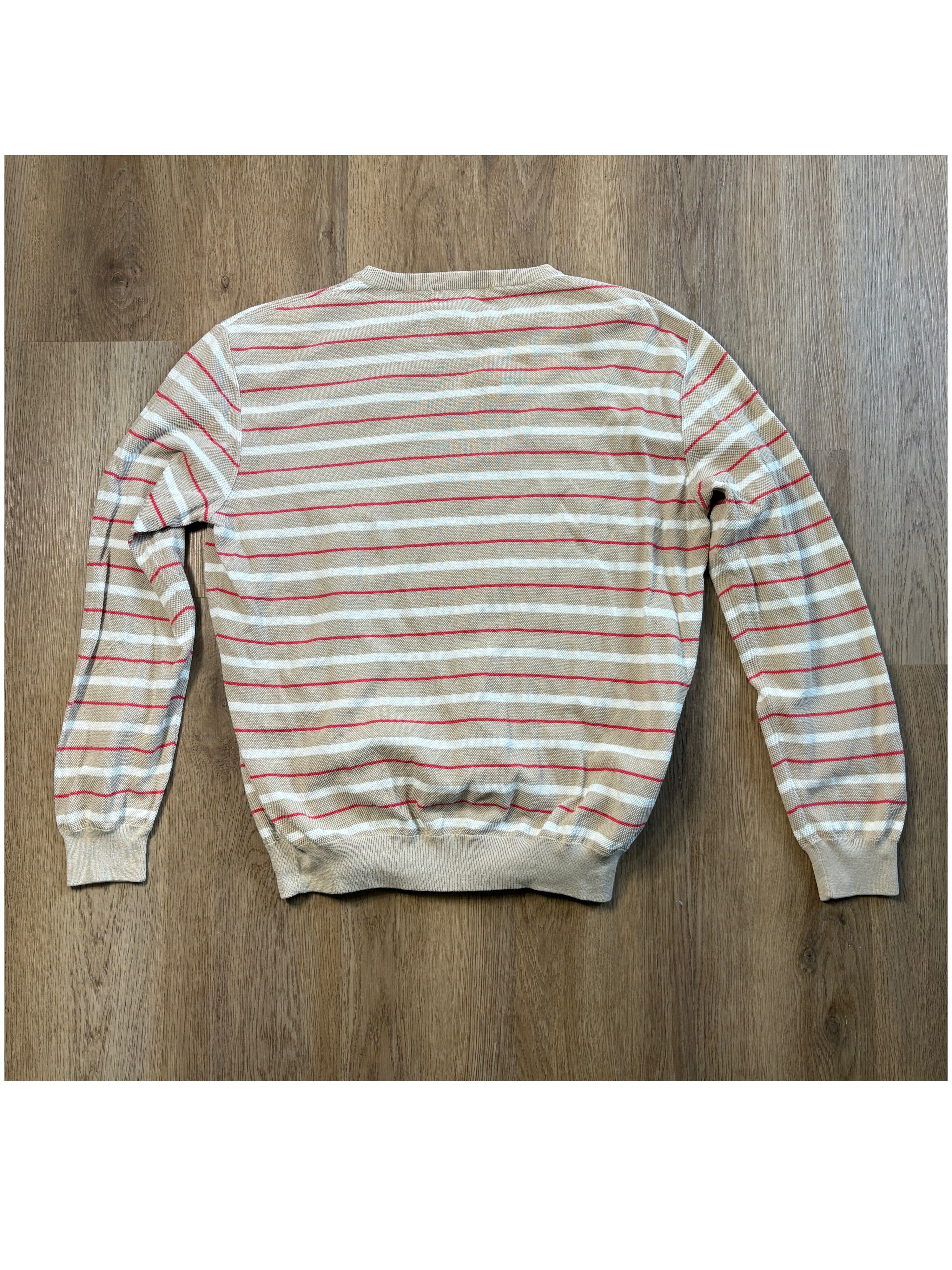 Paul Stuart Striped Cotton Crewneck Sweater Size US L / EU 52-54 / 3 - 5 Thumbnail