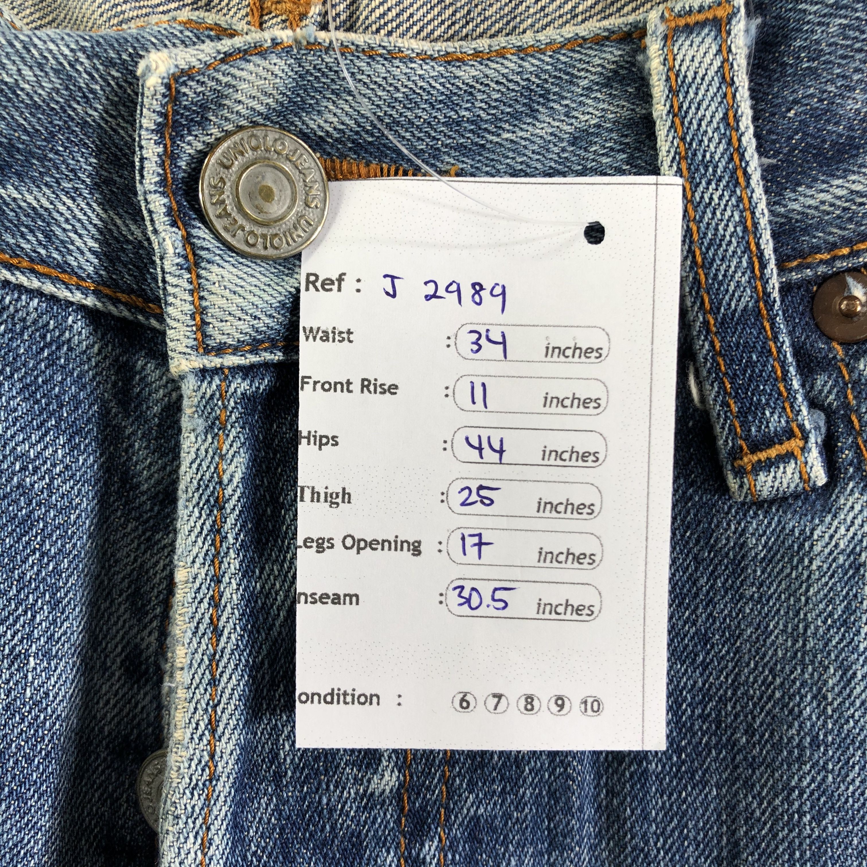 Uniqlo Blue Wash Uniqlo Selvedge Jeans-J2989 Size US 34 / EU 50 - 10 Thumbnail