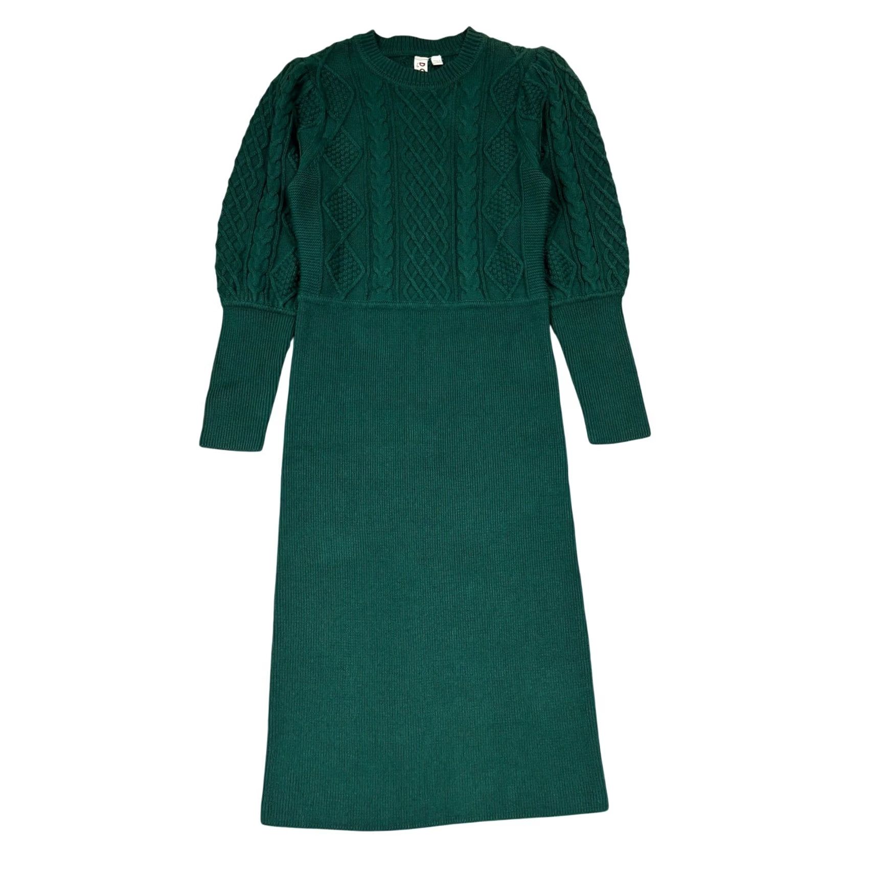 Anthropologie Dolan Anthropologie Cable Knit Sweater Dress Women's S Midi Green Boho Minimalist Womens Size S / US 4 / IT 40 - 2 Thumbnail