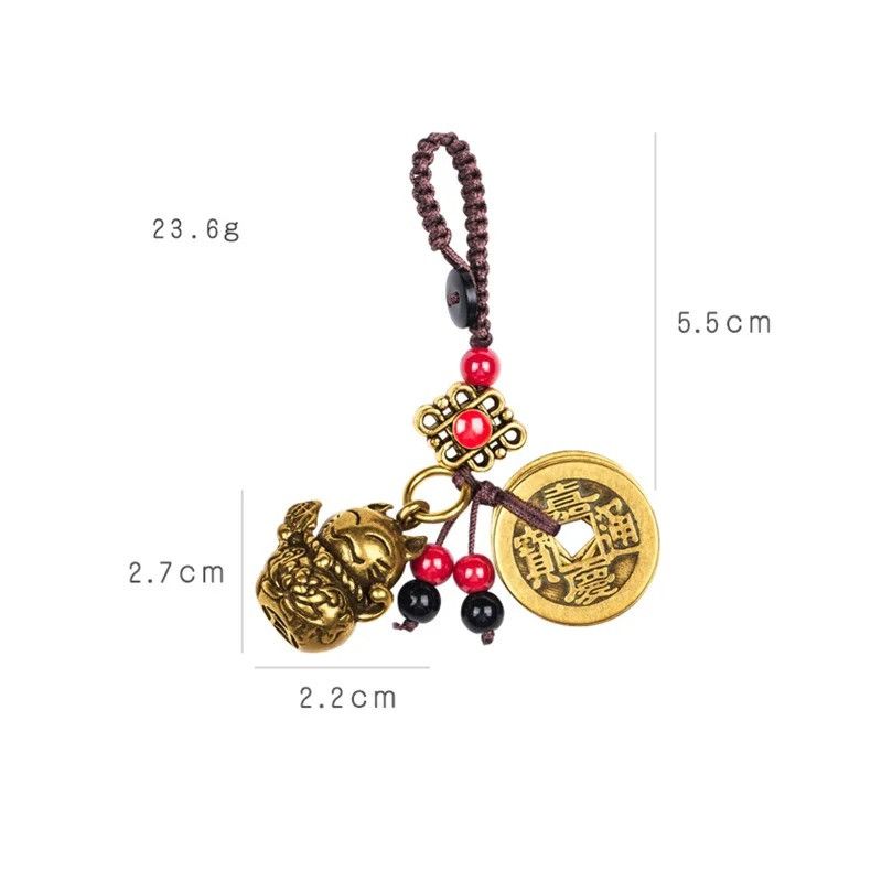 Other Lucky Cat Keyring Car Keychain Brass Hanging Charms Size ONE SIZE - 7 Thumbnail