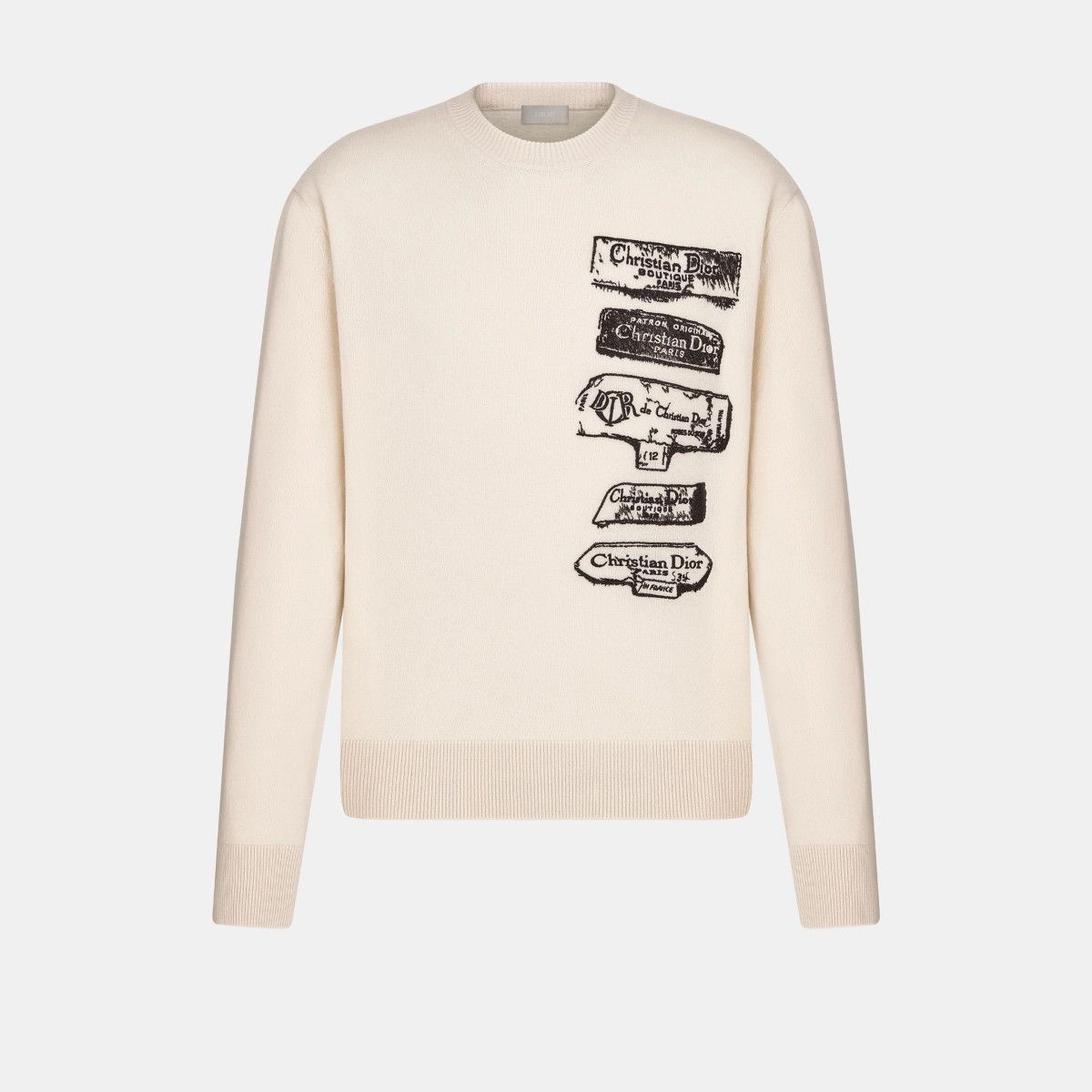 Dior o1bcso1str0326 Archives Labels Sweater in White Size US XL / EU 56 / 4 - 1 Thumbnail
