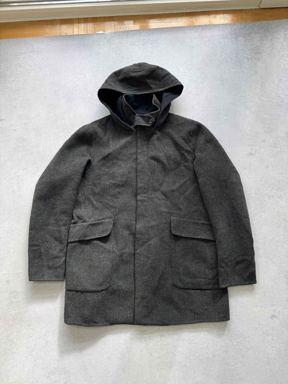 Boggi Boggi Milano Luxury Men's Wool Hooded Coat Size US M / EU 48-50 / 2 - 1 Thumbnail