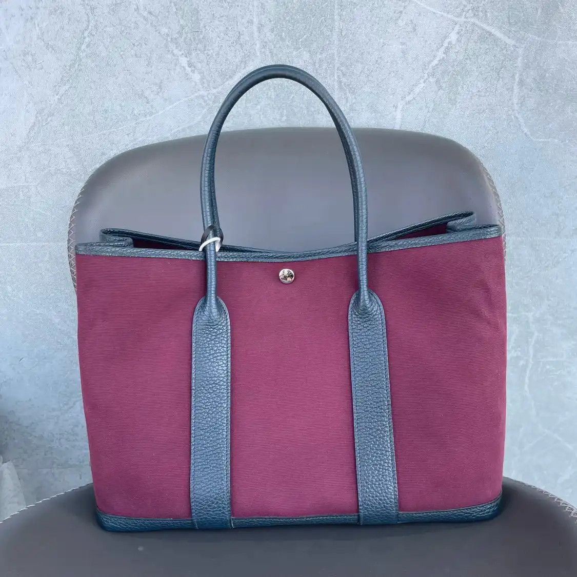 Hermes Hermes Garden Party 36 grape canvas Garden Party shoulder bag silver hardware Size ONE SIZE - 1 Thumbnail