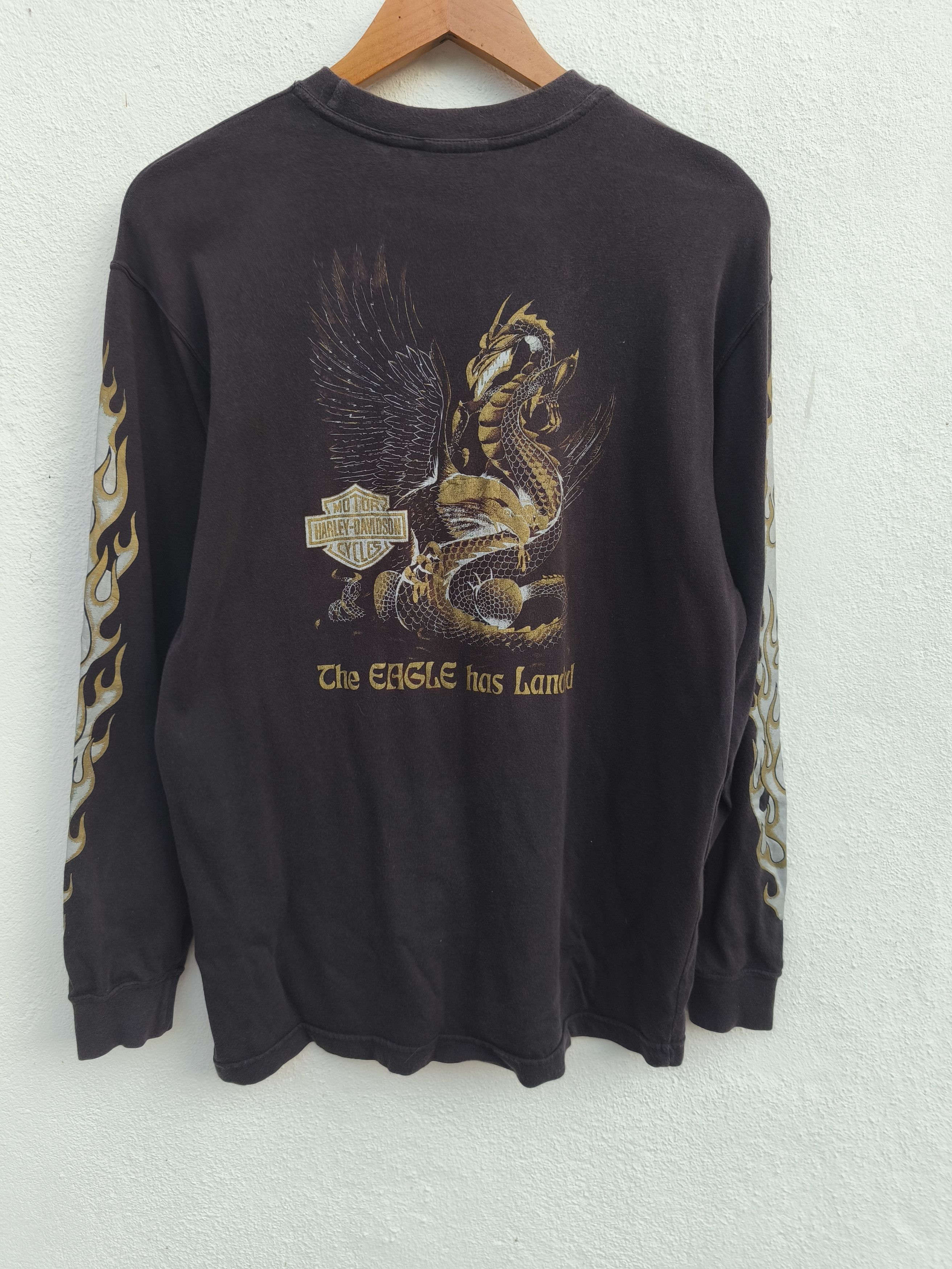 Harley Davidson Vintage 90s Vintage Harley Davidson t shirt Eagles Dragon Size US M / EU 48-50 / 2 - 4 Thumbnail