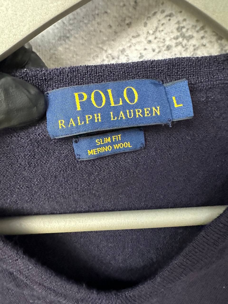Polo Ralph Lauren Polo Ralph Lauren Merino Wool V-Neck Sweater Navy Blue Size US L / EU 52-54 / 3 - 10 Thumbnail