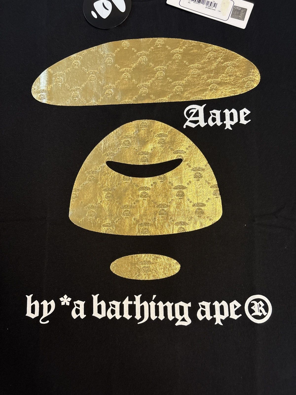 Aape × Bape Aape by a bathing ape black and gold tee Size US L / EU 52-54 / 3 - 2 Thumbnail