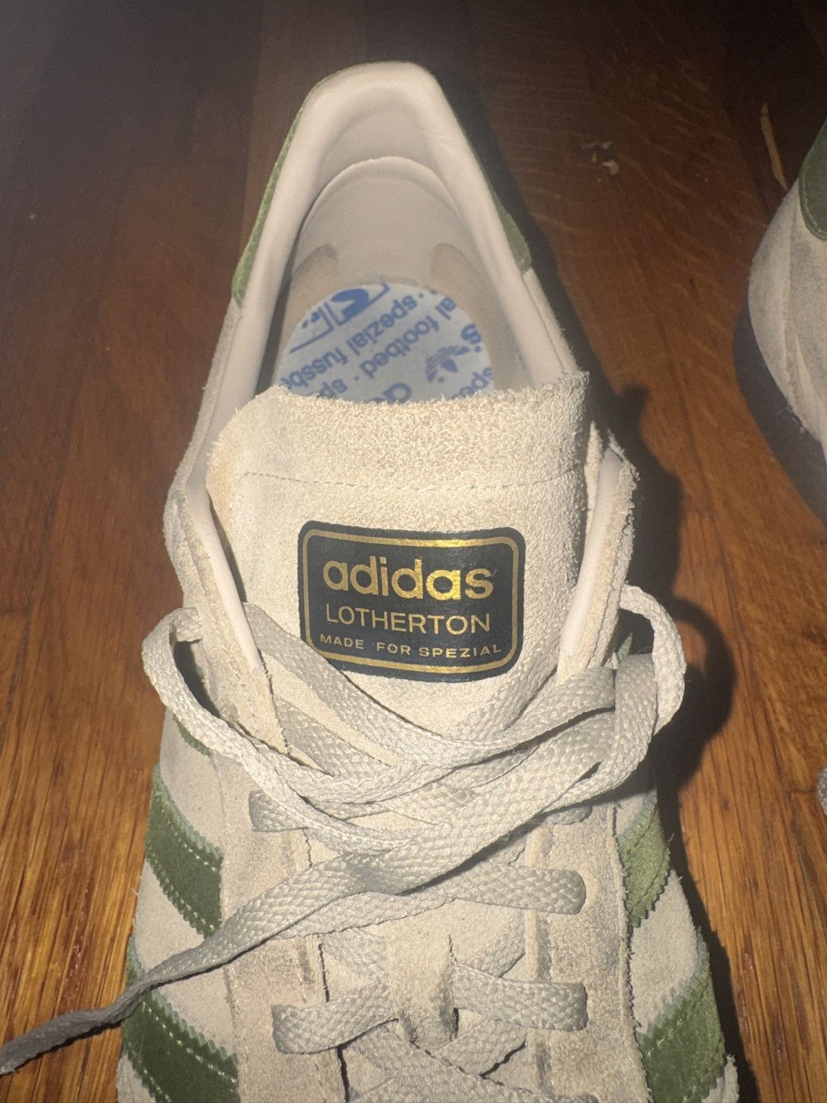 Adidas Adidas LOTHERTON Handball Spezial Suede Beige and green Size US 12.5 / EU 45-46 - 3 Thumbnail