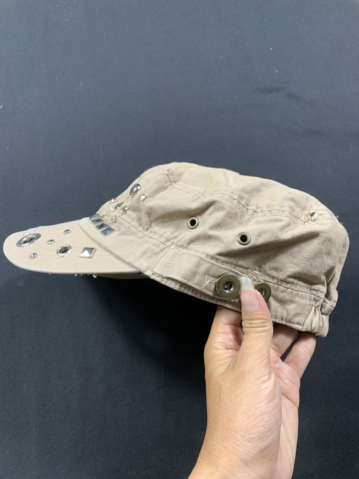 14th Addiction Gothic Studded Crazy Cadet Hats Distressed Size ONE SIZE - 4 Thumbnail