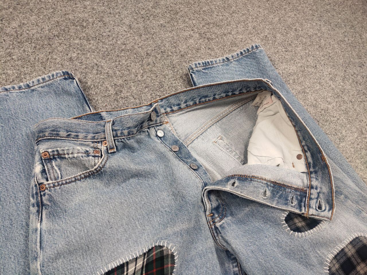 Levi's Rare Vintage 90's levis 501 x Sashiko Patchwork Denim Jeans Size US 36 / EU 52 - 13 Thumbnail