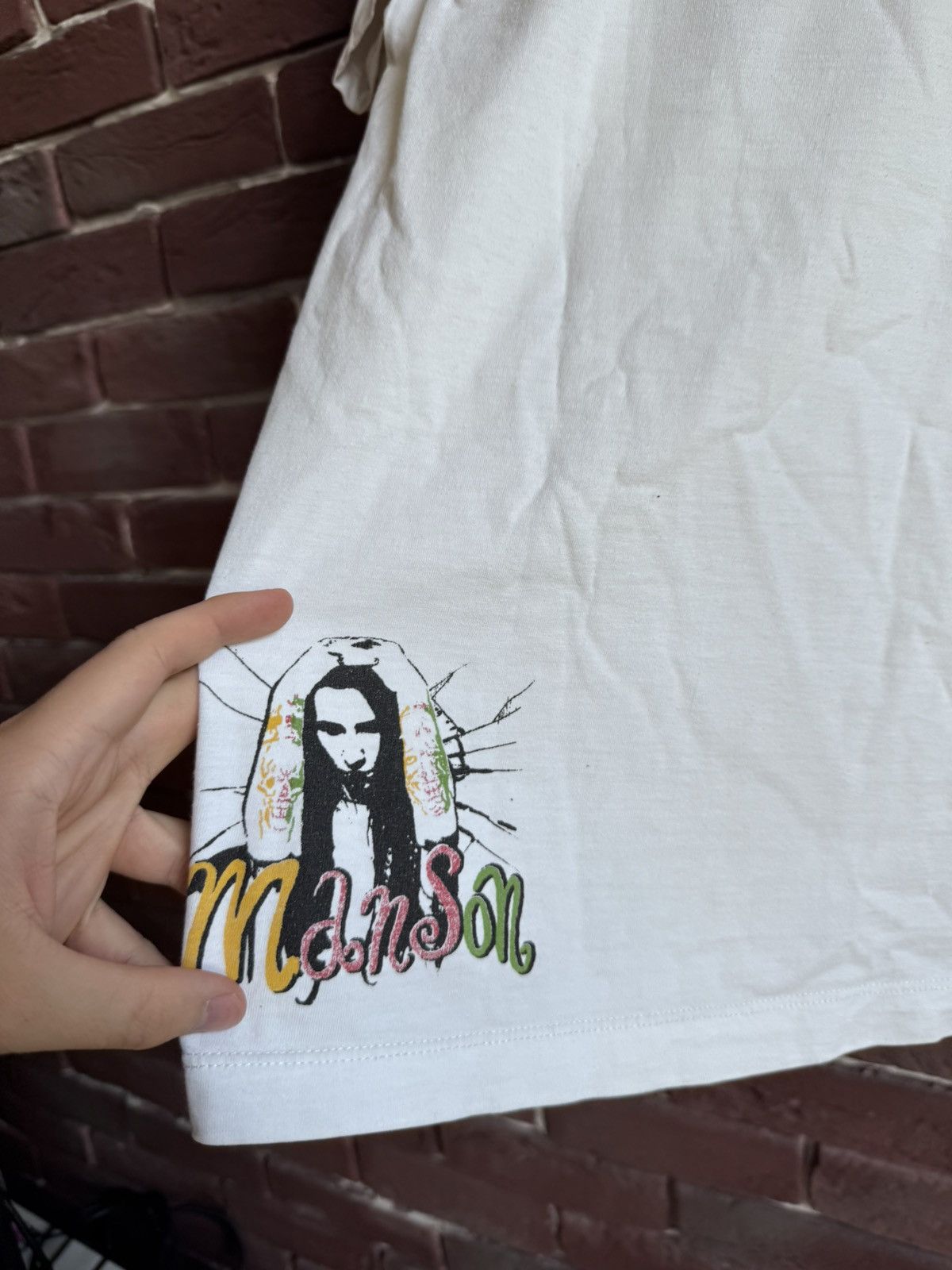 Band Tees Rare Vintage 00s Marilyn Manson Tour Metal Band Tee White M Size US M / EU 48-50 / 2 - 11 Thumbnail