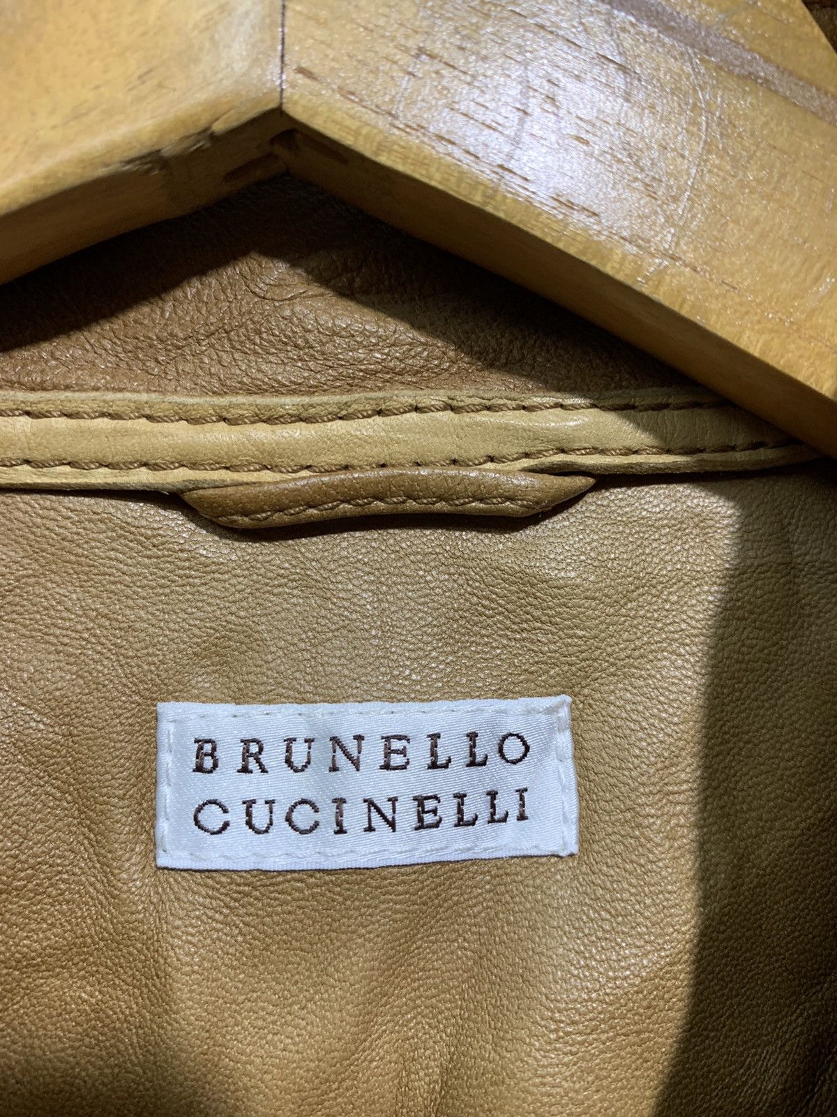 Brunello Cucinelli 🔥BRUNELLO CUCINELLI VERA PELLE LEATHER BIKERS JACKETS Size US M / EU 48-50 / 2 - 9 Thumbnail