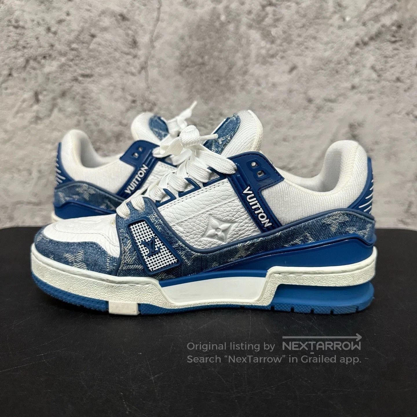 Louis Vuitton Louis Vuitton Monogram Trainer White Blue. Size US 4.5 / IT 34.5 - 5 Thumbnail