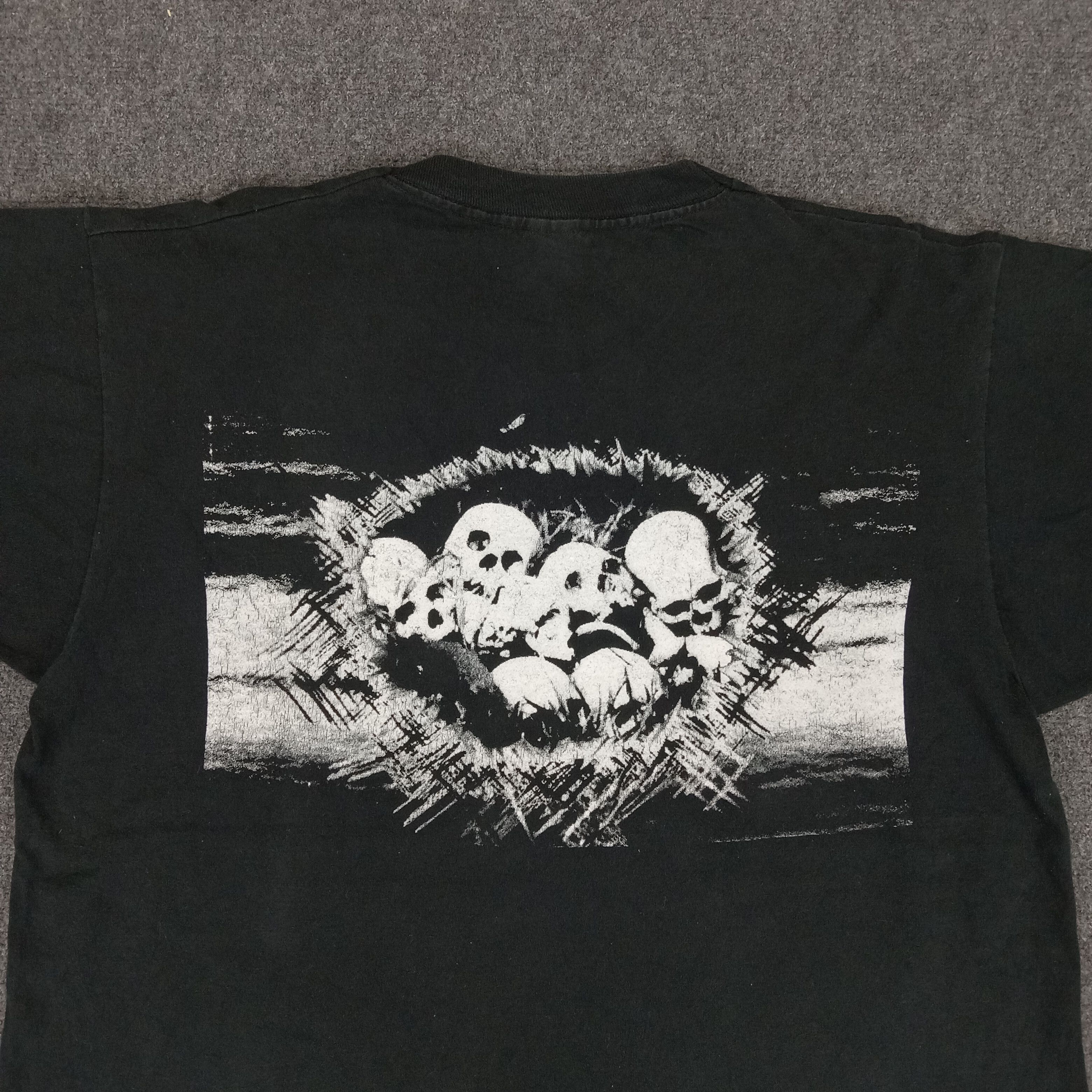 Band Tees × Vintage Vintage 90's Skull Flux Punk Rock Band Skull Art Tshirt Size US XL / EU 56 / 4 - 2 Thumbnail