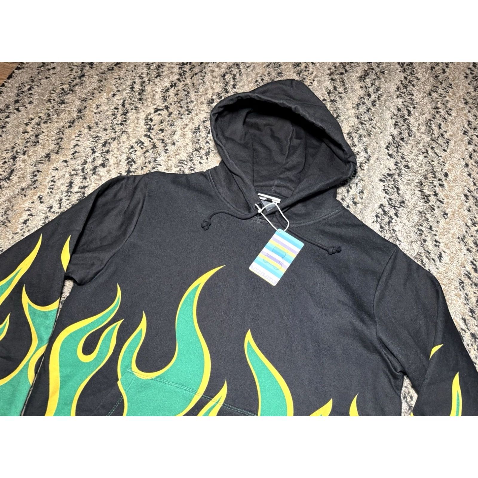Teddy Fresh Teddy Fresh Hoodie Sweatshirt Pullover Black S Hooded Pockets Unisex Adults Small Long Sleeve Drawstring Fire Flame New Size US S / EU 44-46 / 1 - 3 Thumbnail