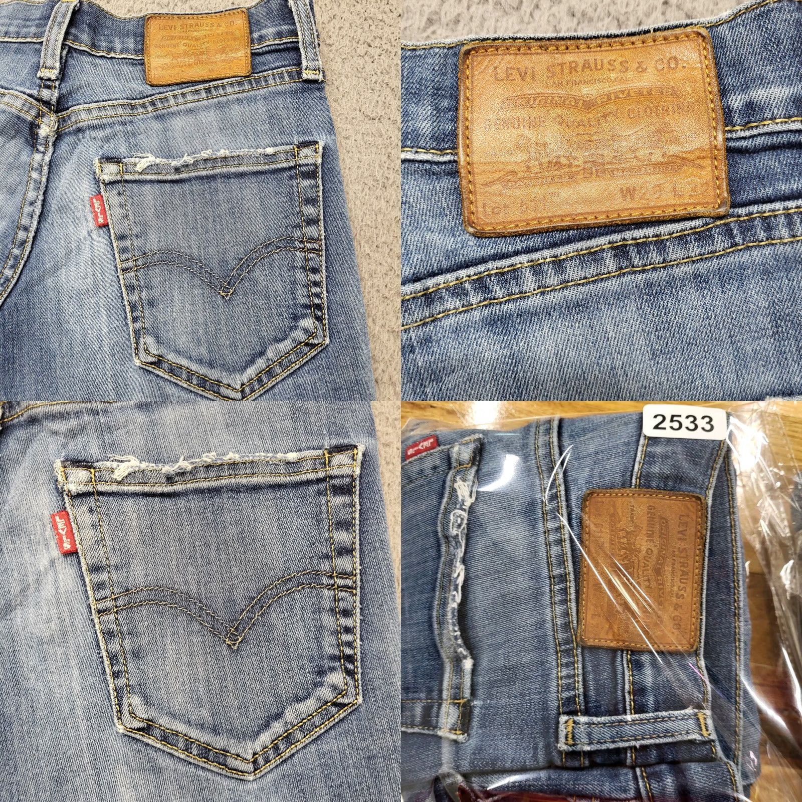 Levi's Levi's 511 Jeans Men 29x32 Blue Denim Med Wash Light Distressed Whiskered Slim Straight Regular USA 500 Series Shirt? Size US 29 - 9 Thumbnail