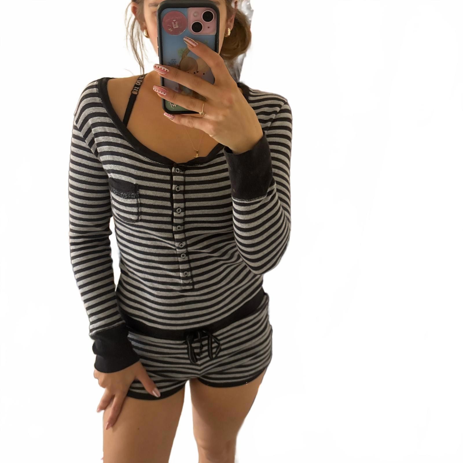 Other y2k striped victoria's secret onesie Size ONE SIZE - 1 Thumbnail