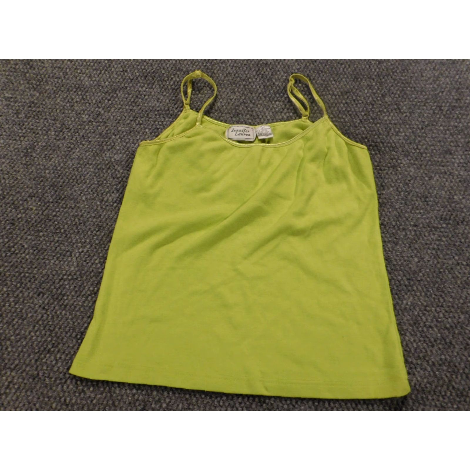 Vintage Jennifer Lauren Womens Blouse L Green Sleeveless Crew Neck Pullover Knit Casual Stretch Lightweight Button Regular Classic 2020s Men/Women? Size L / US 10 / IT 46 - 2 Thumbnail