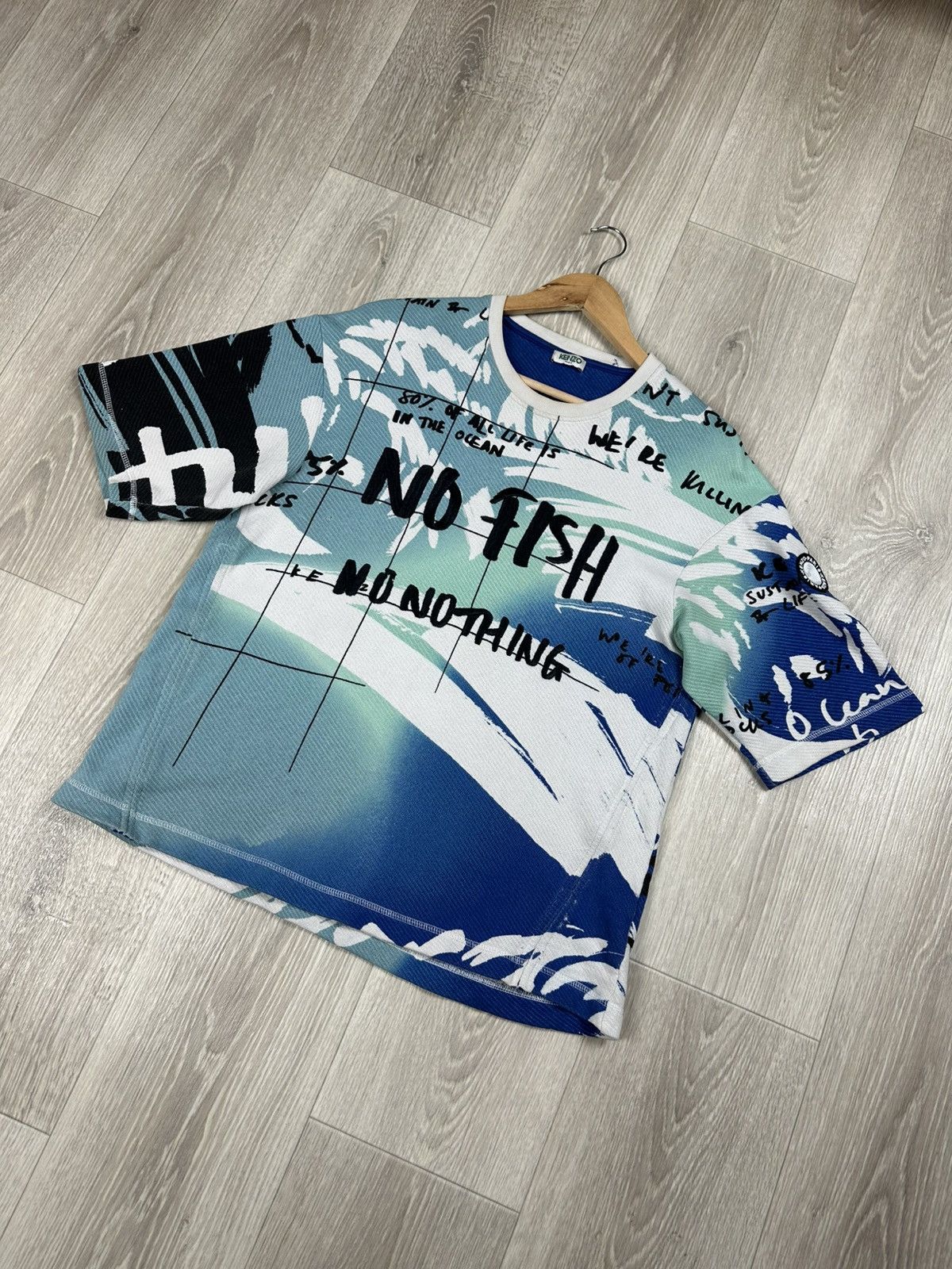 Kenzo Kenzo Graphic T-Shirt No Fish No Nothing Size US M / EU 48-50 / 2 - 3 Thumbnail