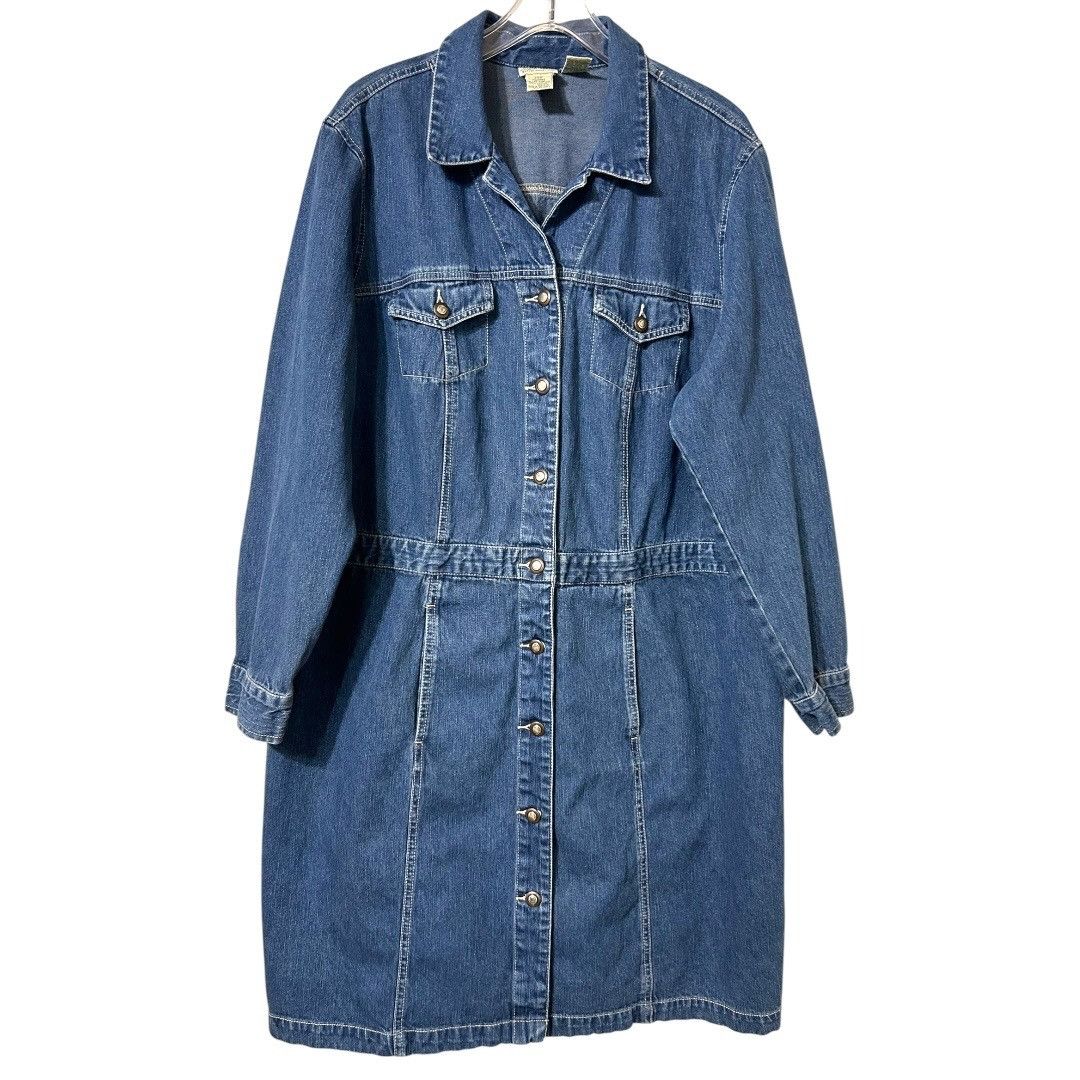 St. Johns Bay St. Johns Bay Denim Button-Down Long-Sleeve Blue Jean Dress Size 3XL / US 20-22 - 1 Thumbnail