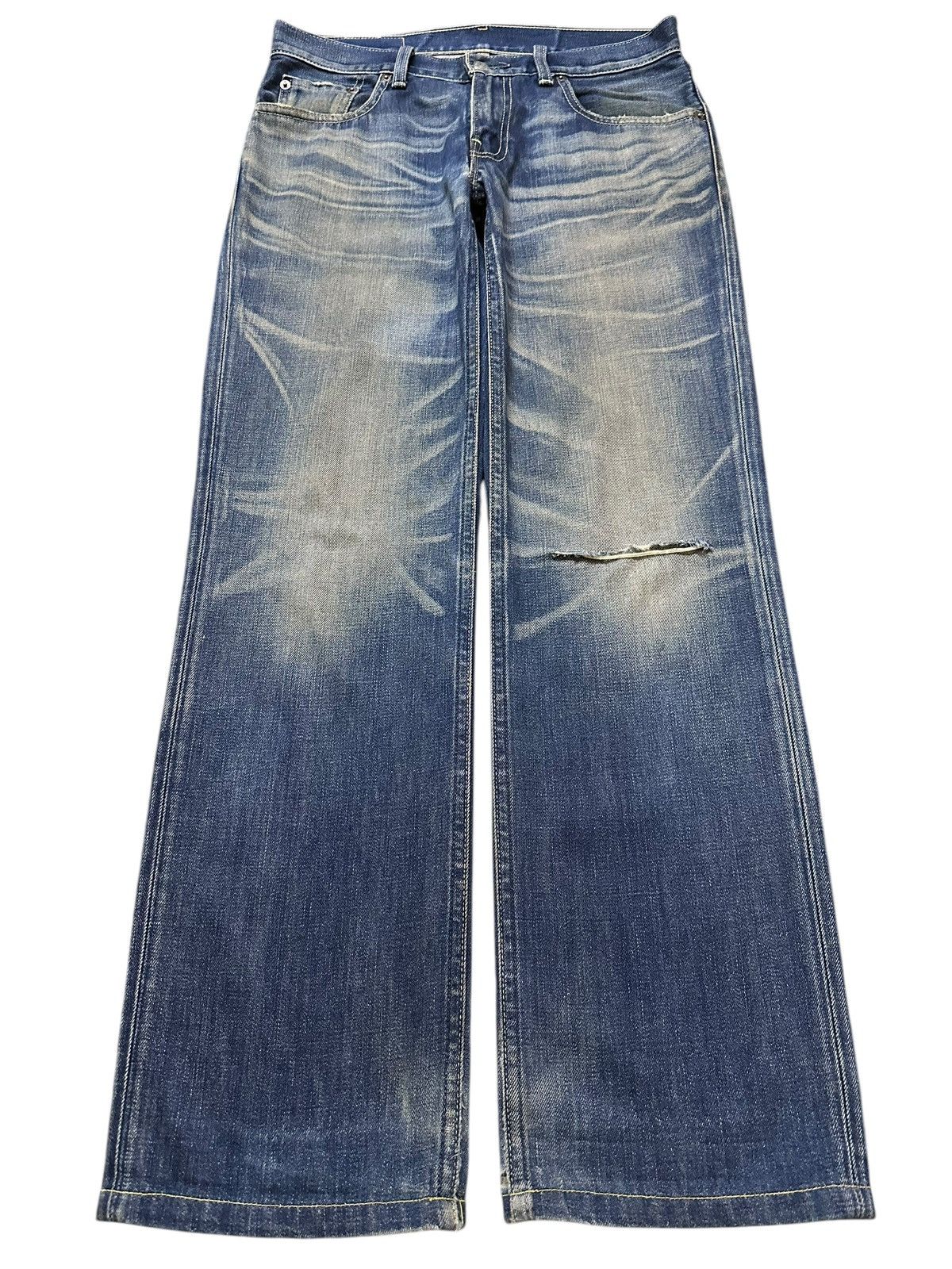 Levi's Vintage Levis 502 Mud Faded Wash Distress Style Loose Jeans Size US 31 - 1 Thumbnail