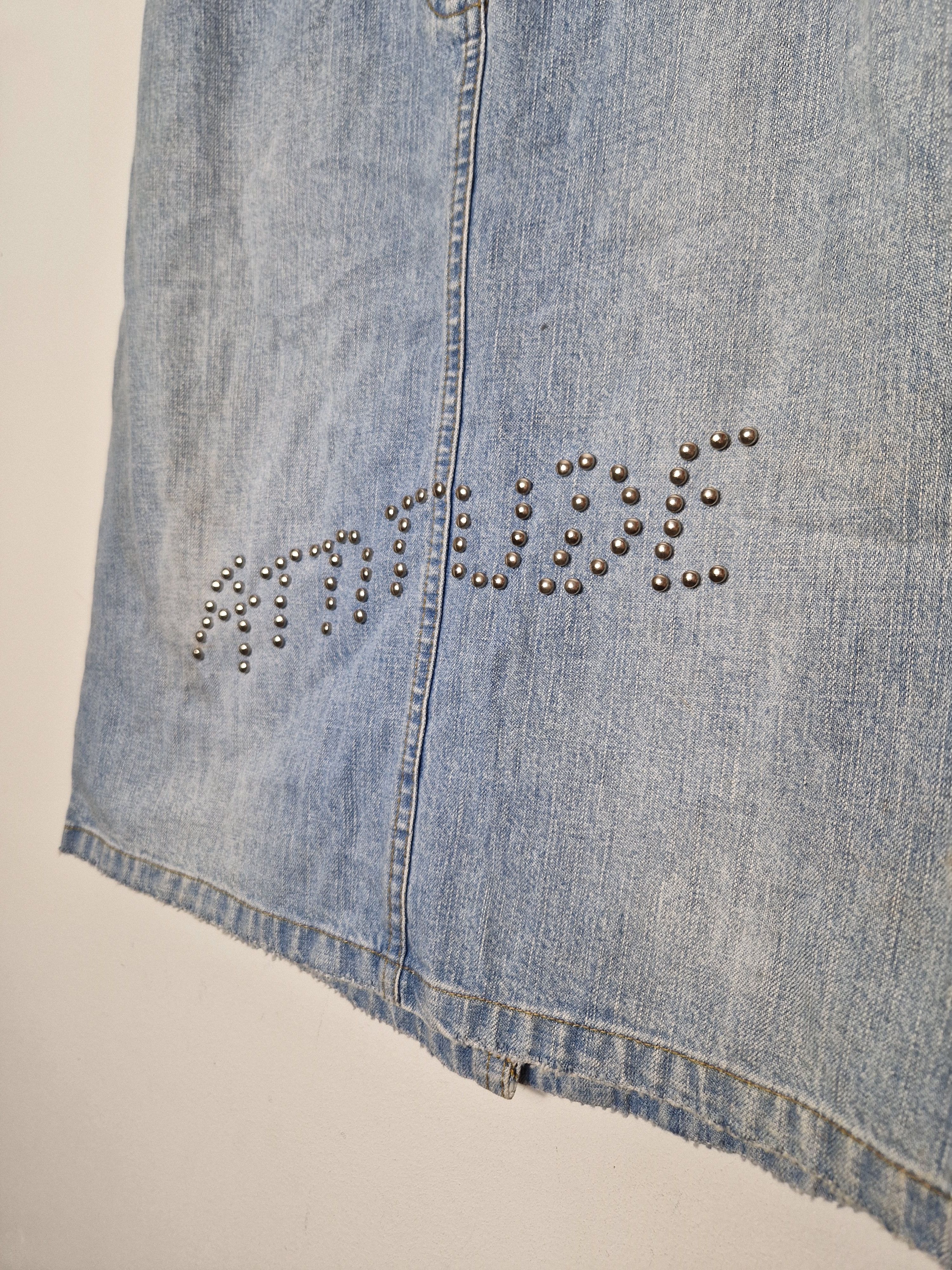 If Six Was Nine × Vintage vintage y2k attitude avant garde japanese denim mini skirt Size 26" / US 2 / IT 38 - 2 Thumbnail