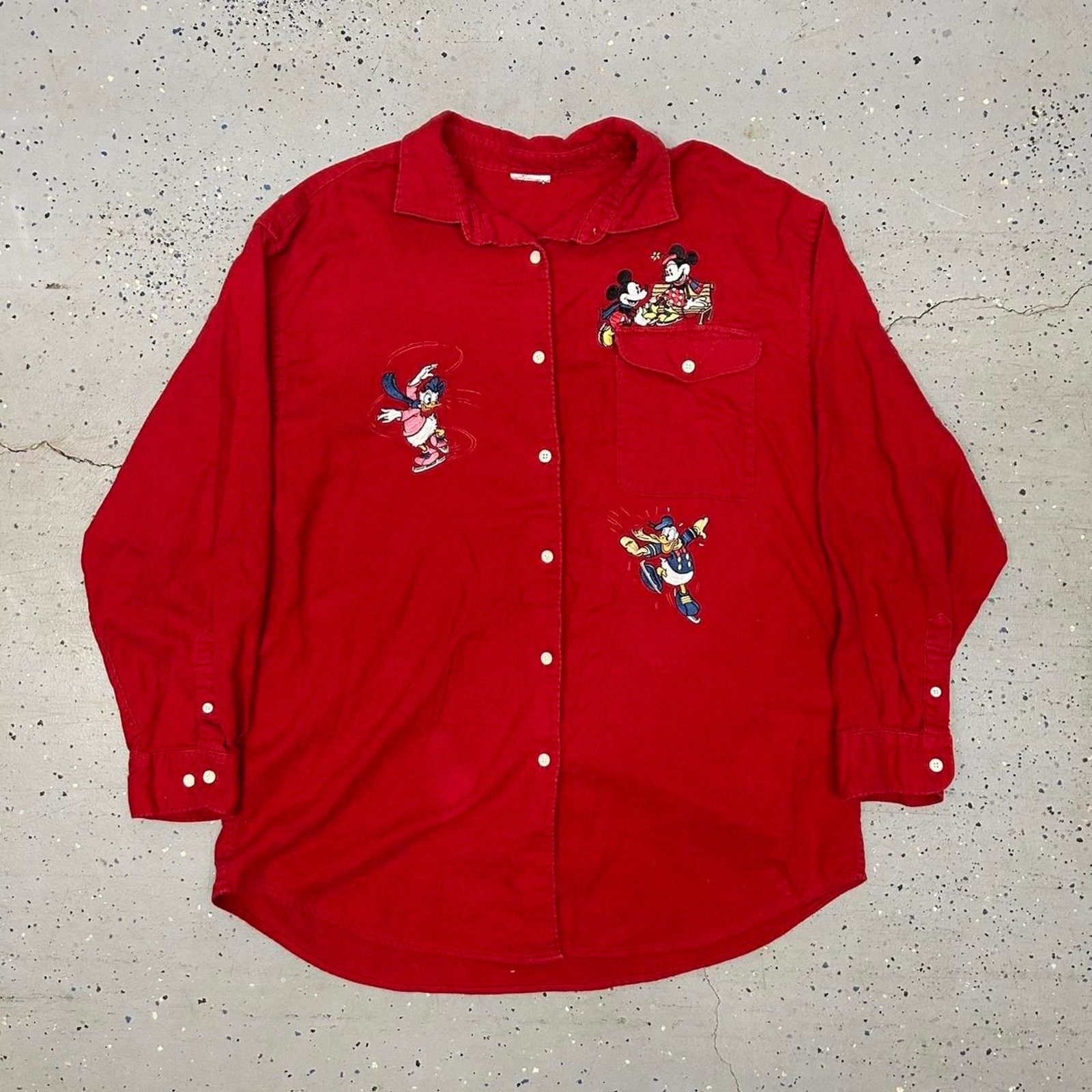 Disney VTG/Y2K Disney Mickey Mouse embroidered button-up shirt Size XL / US 12-14 / IT 48-50 - 1 Thumbnail