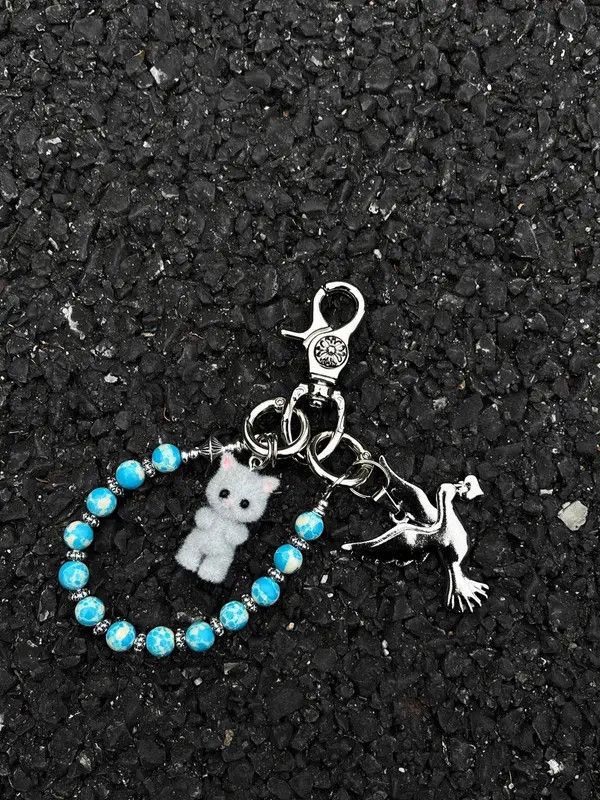 Jewelry Blue Emperor Tinto keychain,Y2K Keychain, Jeans KeyChain Size ONE SIZE - 8 Thumbnail