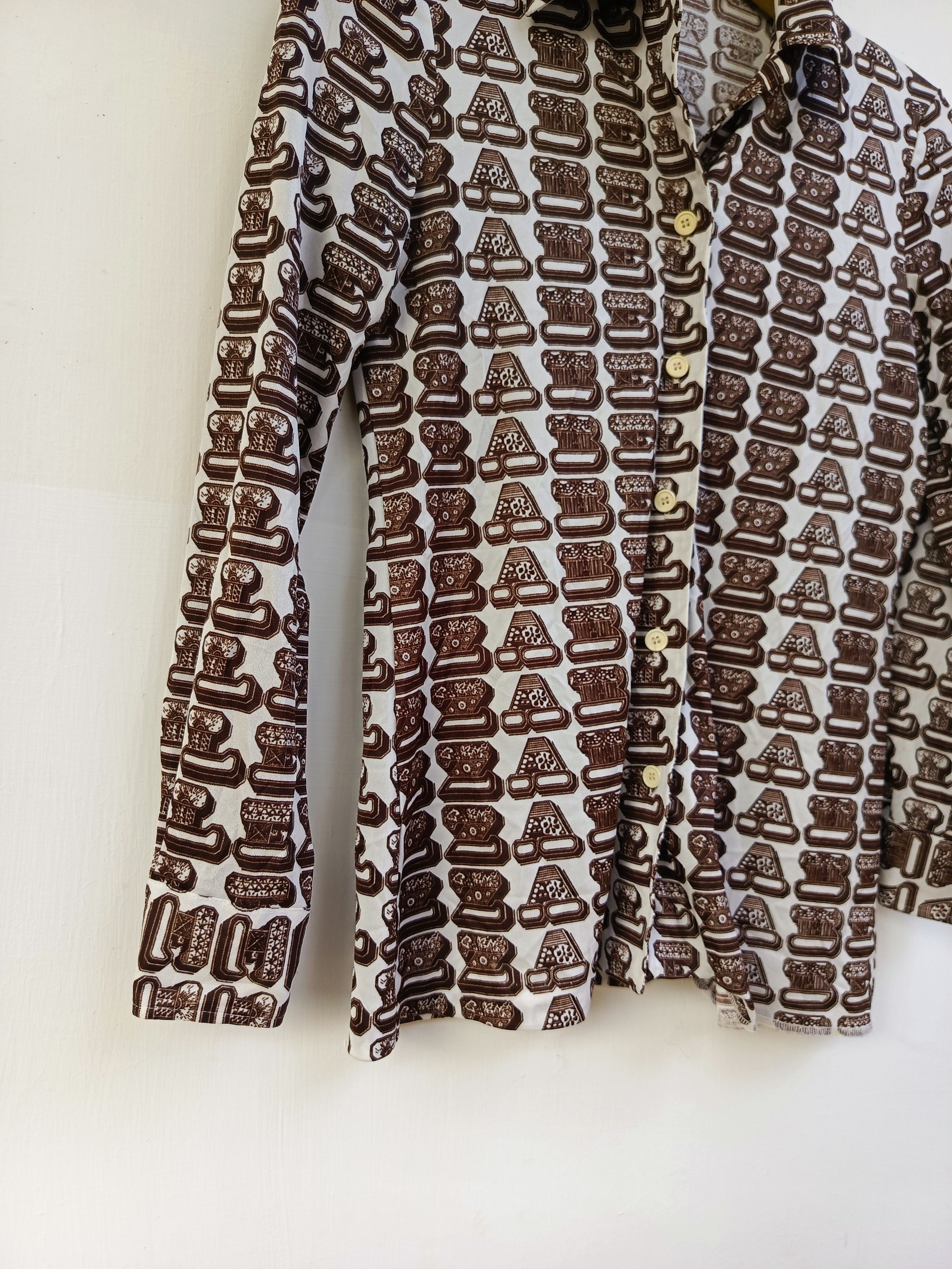 Japanese Brand Harmer full print font pattern button ups Size M / US 6-8 / IT 42-44 - 3 Thumbnail