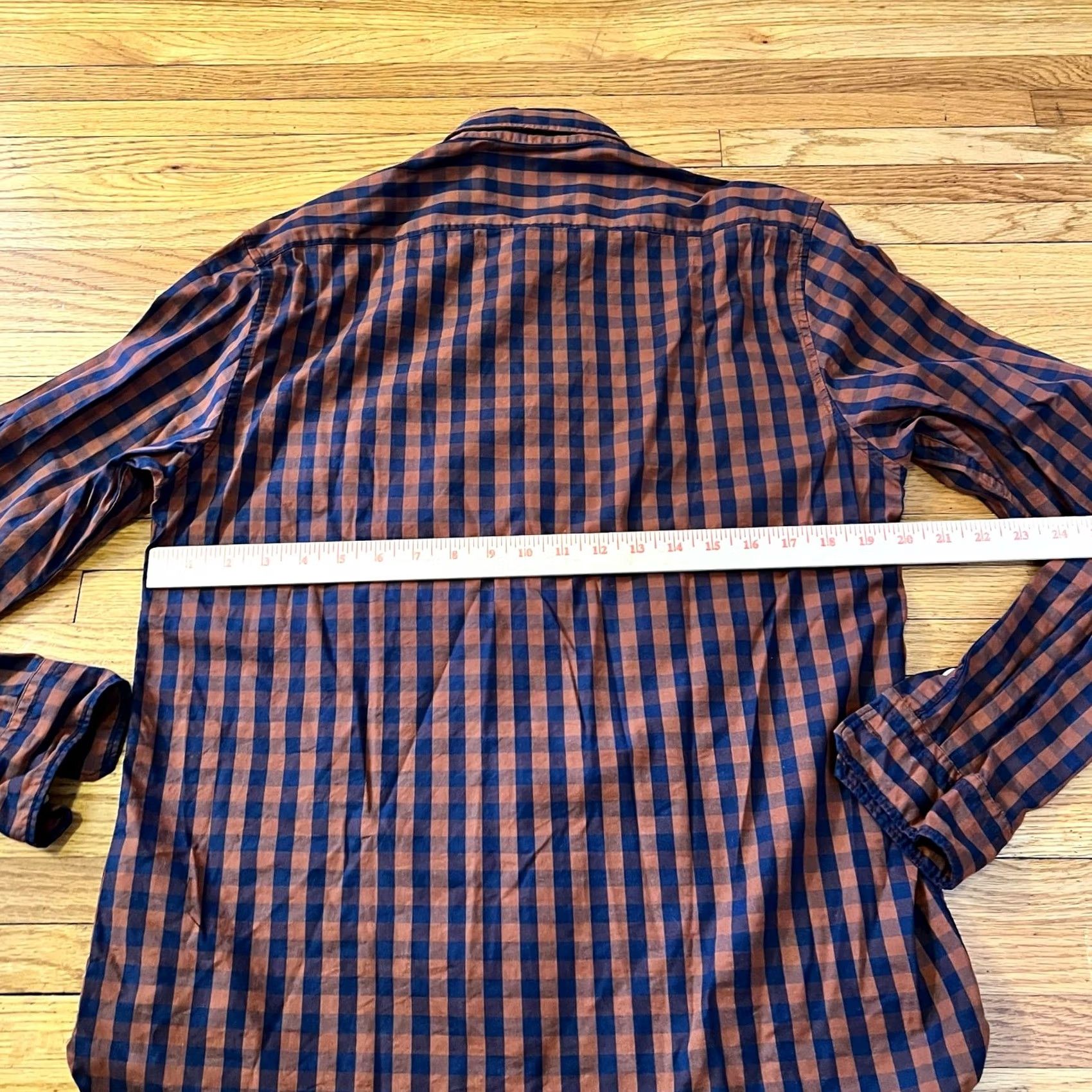 Scotch & Soda Scotch & Soda Shirt Mens Large My Favorite Plaid Long Sleeve Button Nylon Blend Blue L Mens Size US L / EU 52-54 / 3 - 4 Thumbnail