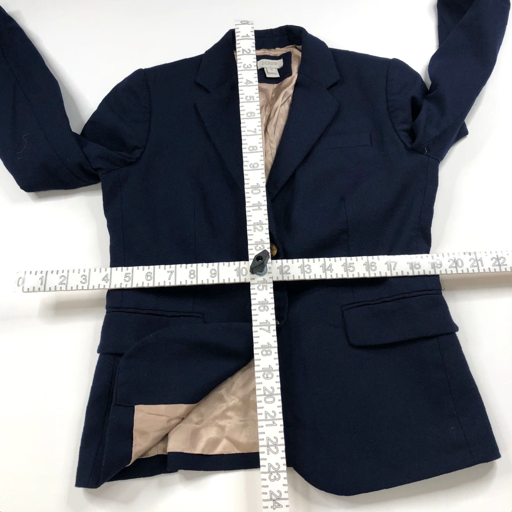 J.Crew J.Crew Blazer Wool Blend Button Blue 4 Keating Mid-Length Wool Blend Lining Polyester Button Closure Women Regular Jacket Coat Blazer retro Vintage No Size S / US 4 / IT 40 - 4 Thumbnail