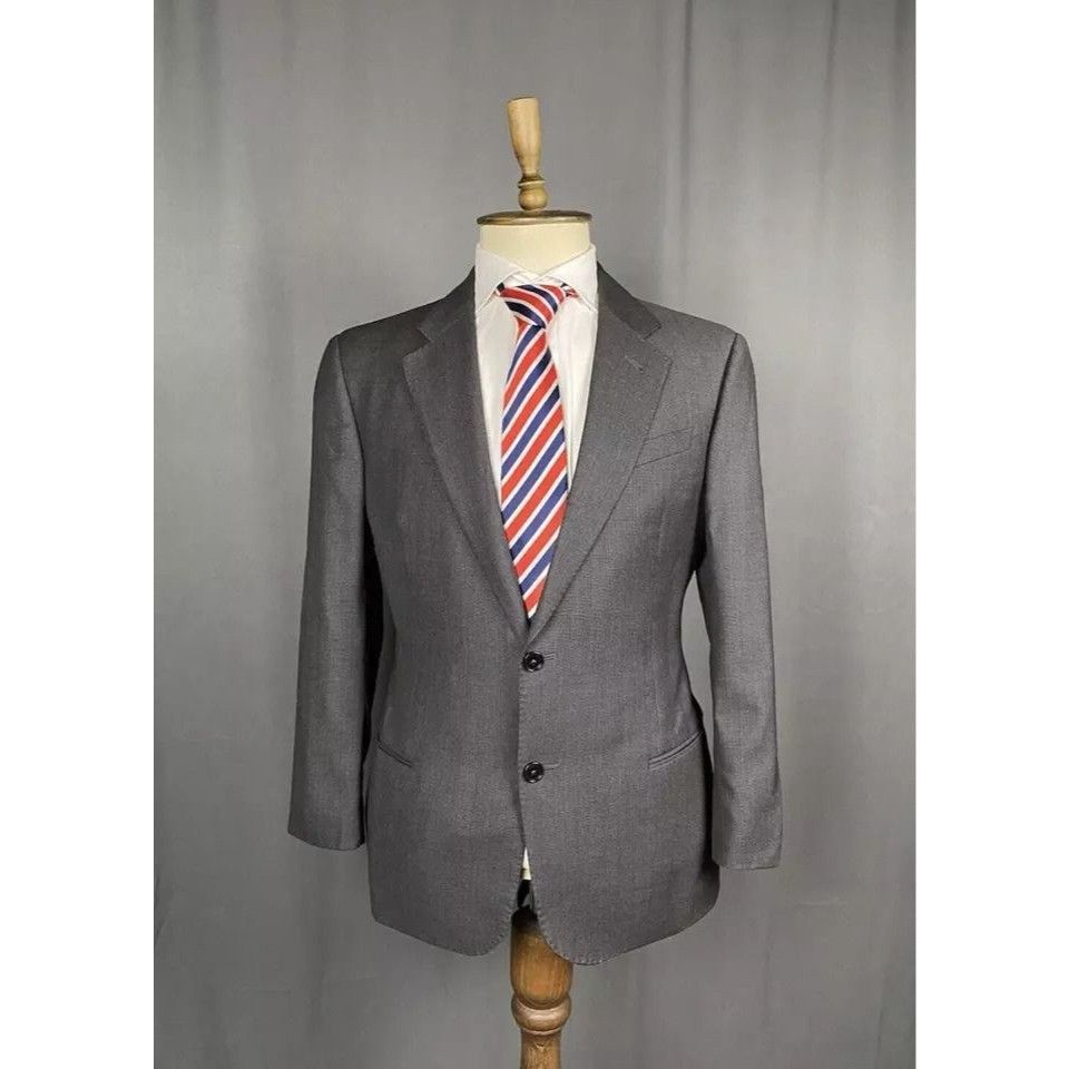Armani Collezioni Armani Collezioni Men's Gray Wool Blazer Sportcoat Jacket Si Size 50R - 1 Thumbnail